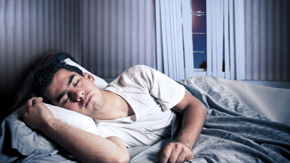 Man falling asleep