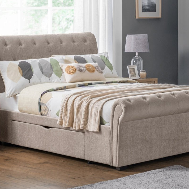 Fabric 2 Drawer Storage Bed