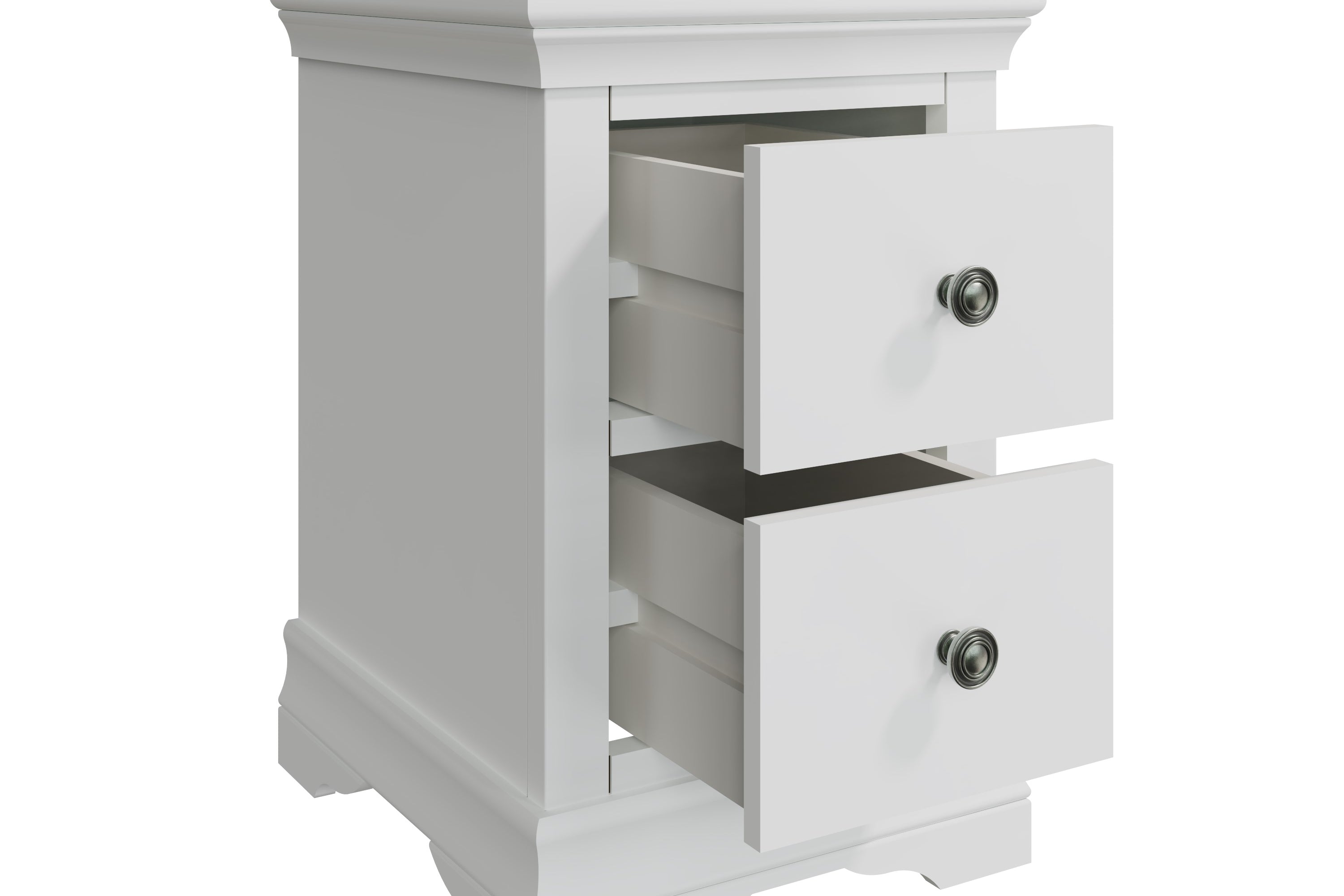 Eden 2 Drawer Bedside Cabinet - White - BedHut