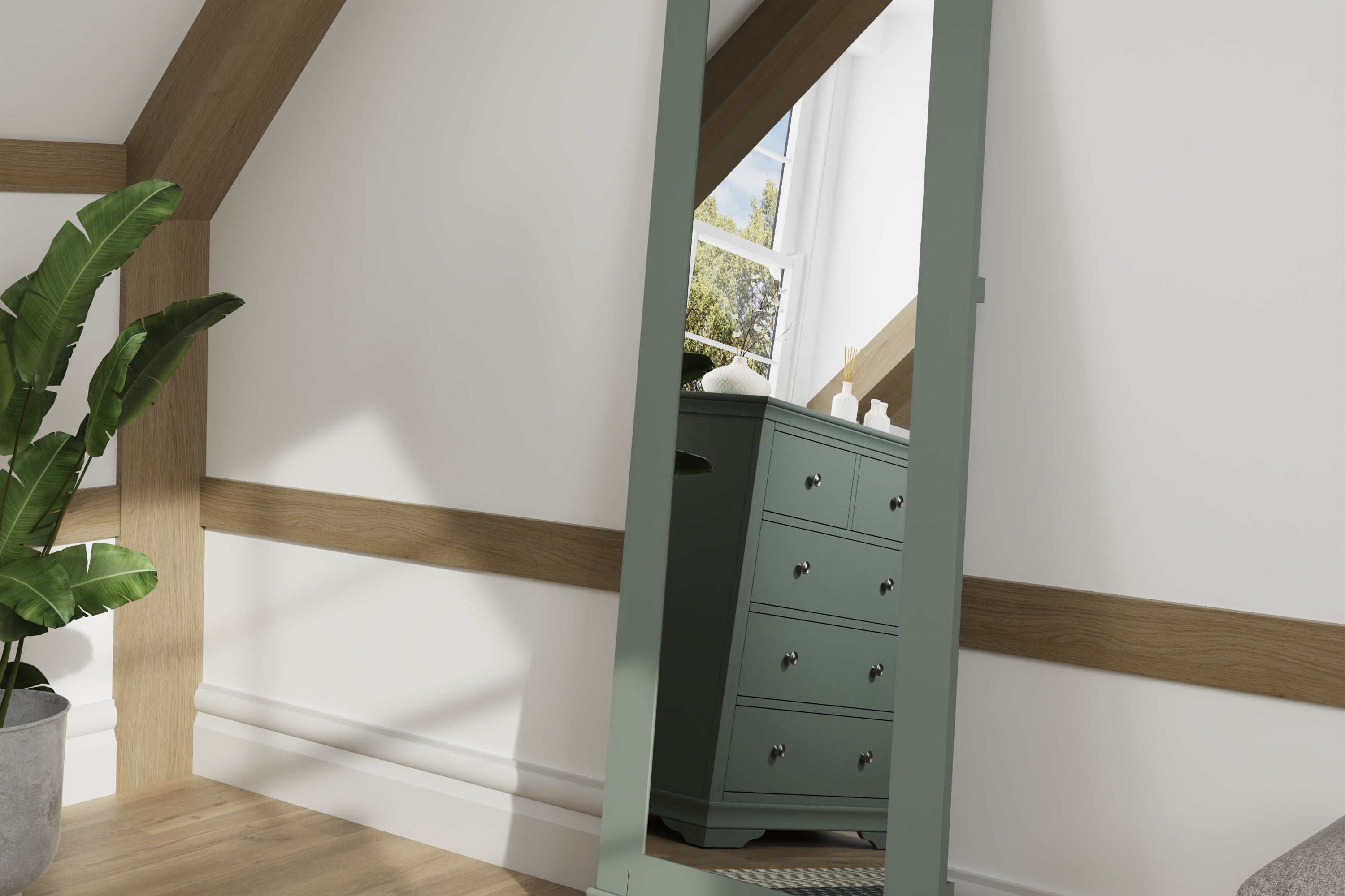 Eden Cheval Mirror - Cactus Green - BedHut