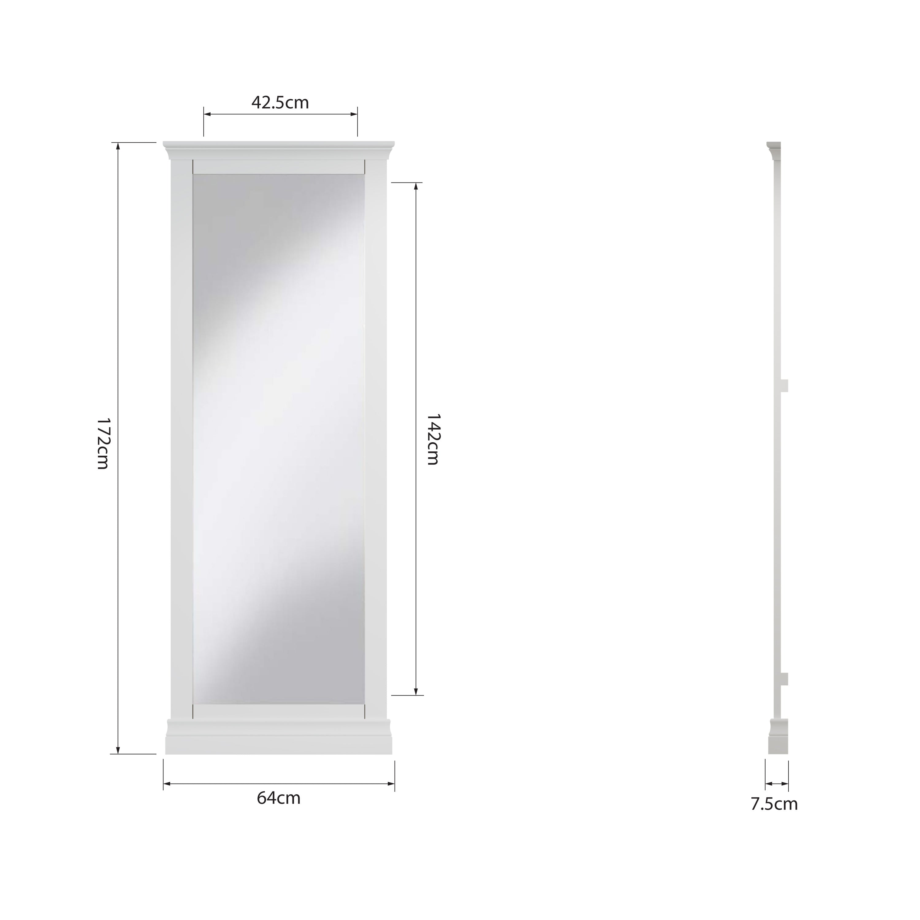 Eden Cheval Mirror - White - BedHut