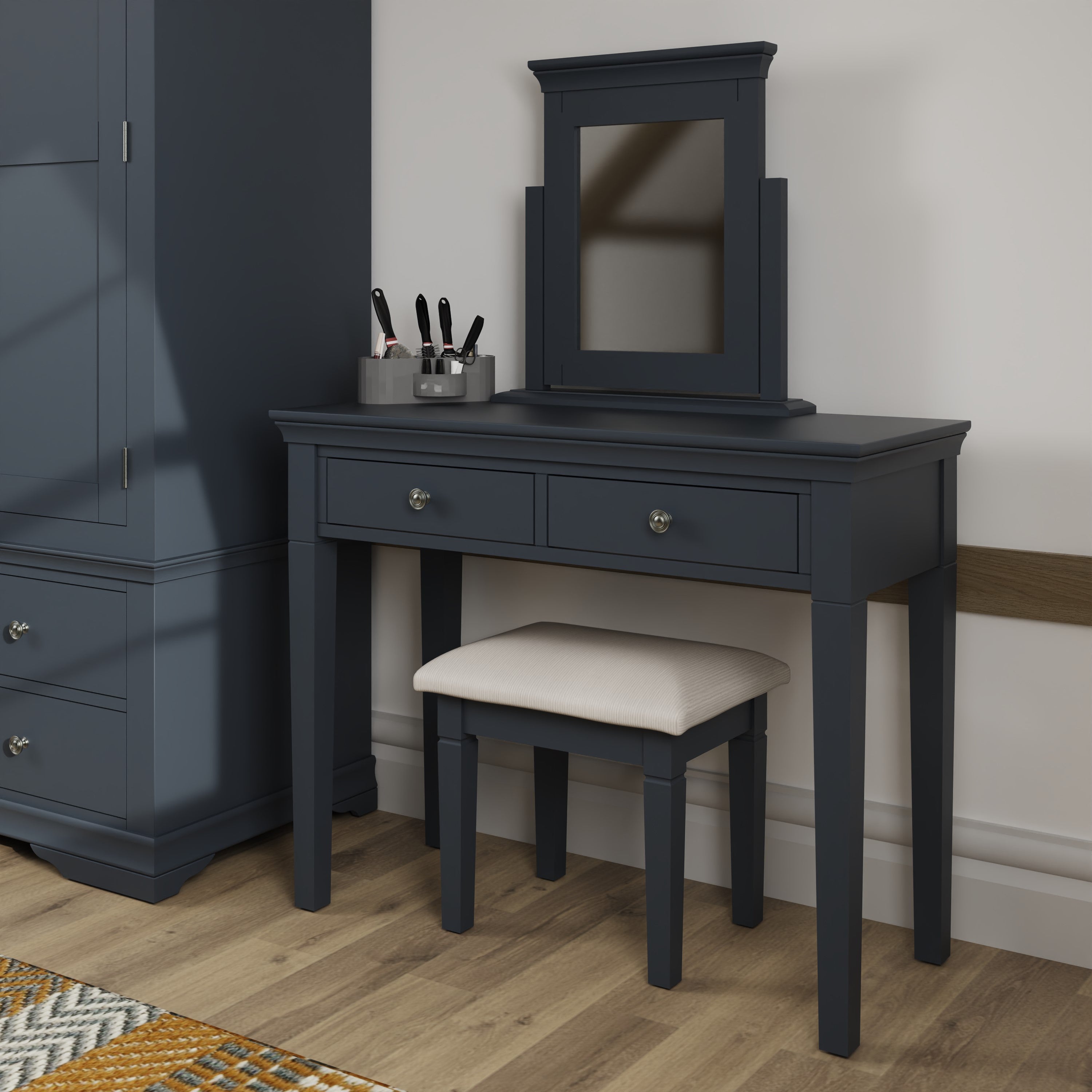 Eden Dressing Table - Midnight Grey - BedHut