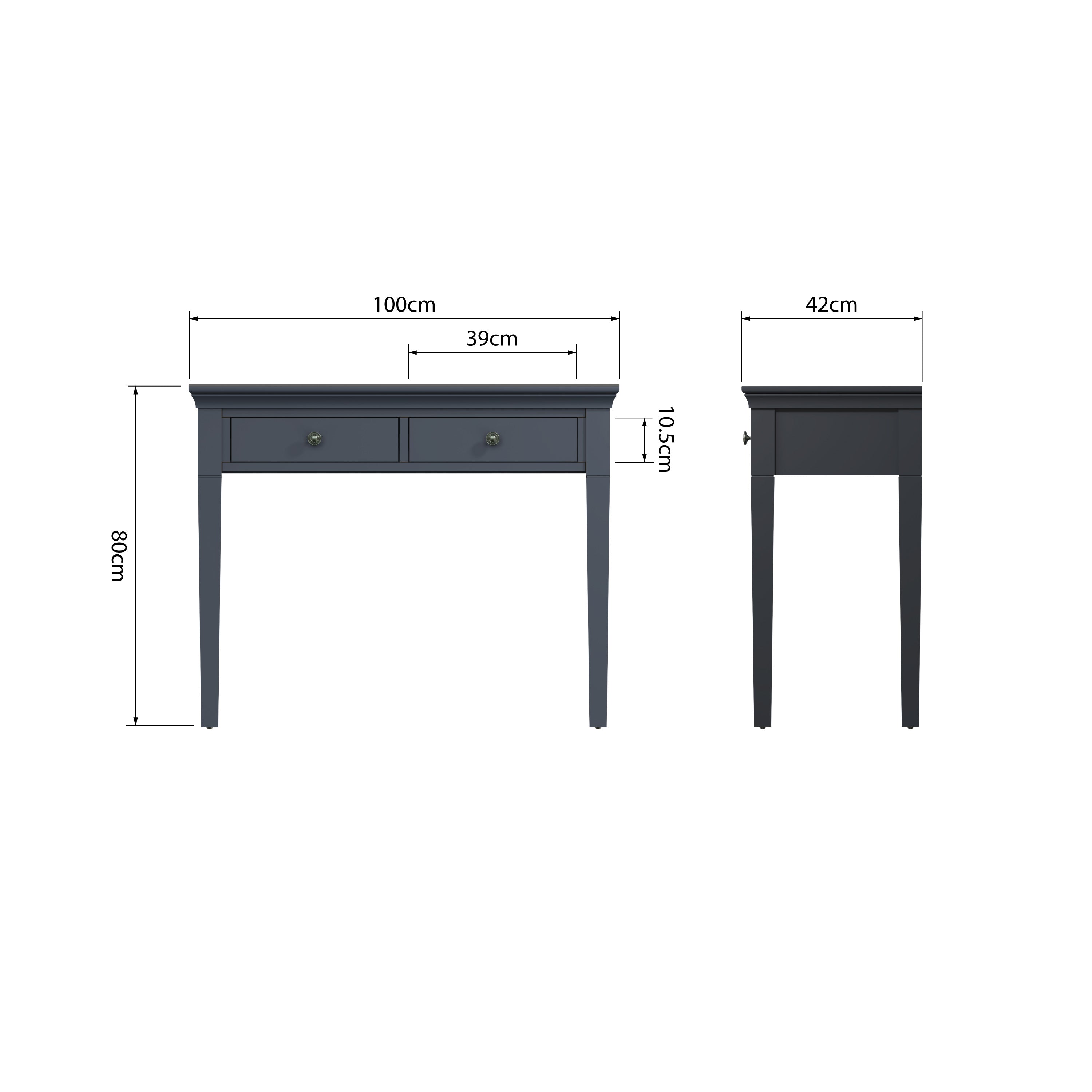 Eden Dressing Table - Midnight Grey - BedHut
