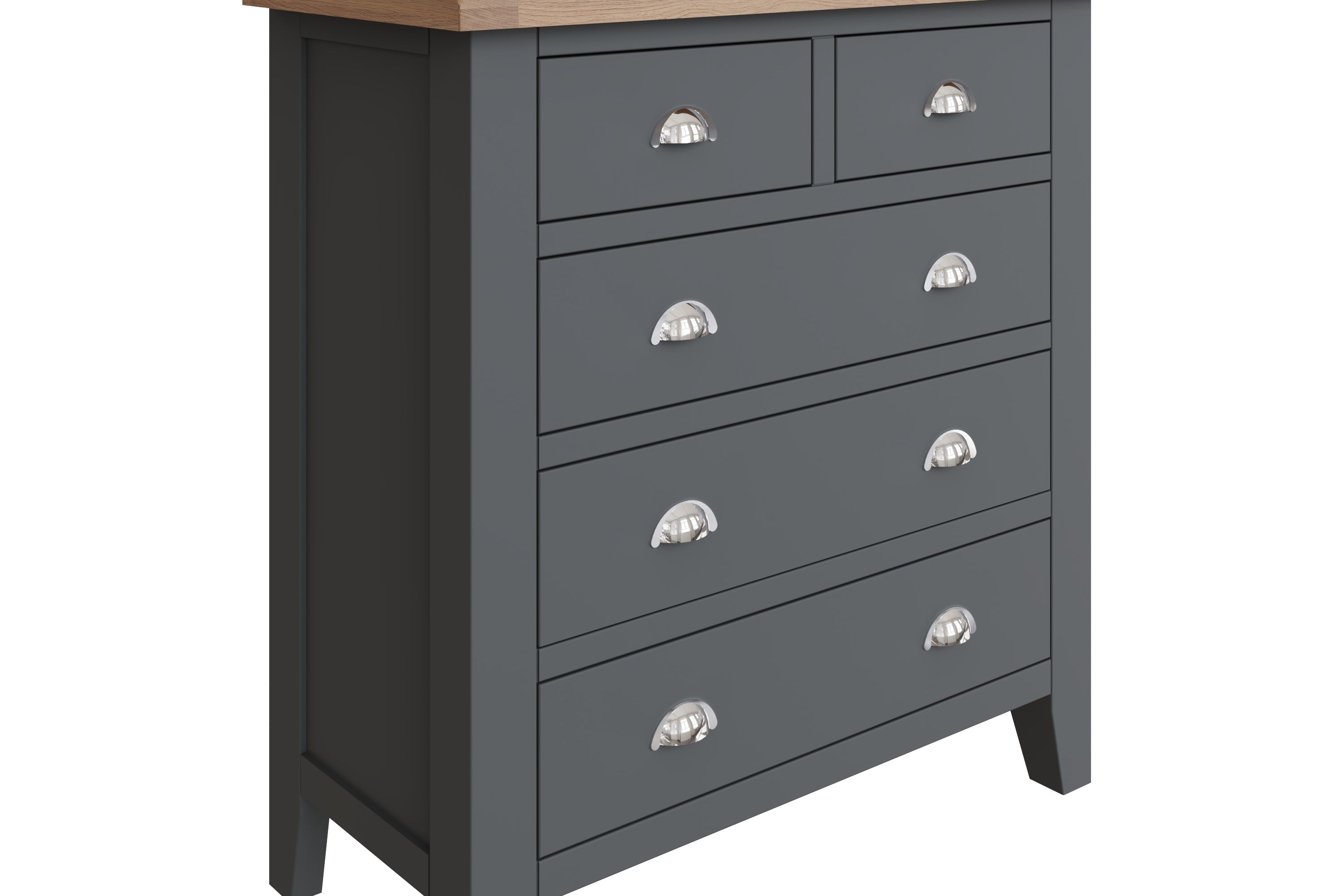 Cotswold 2 Over 3 Chest of Drawers - Charcoal - BedHut