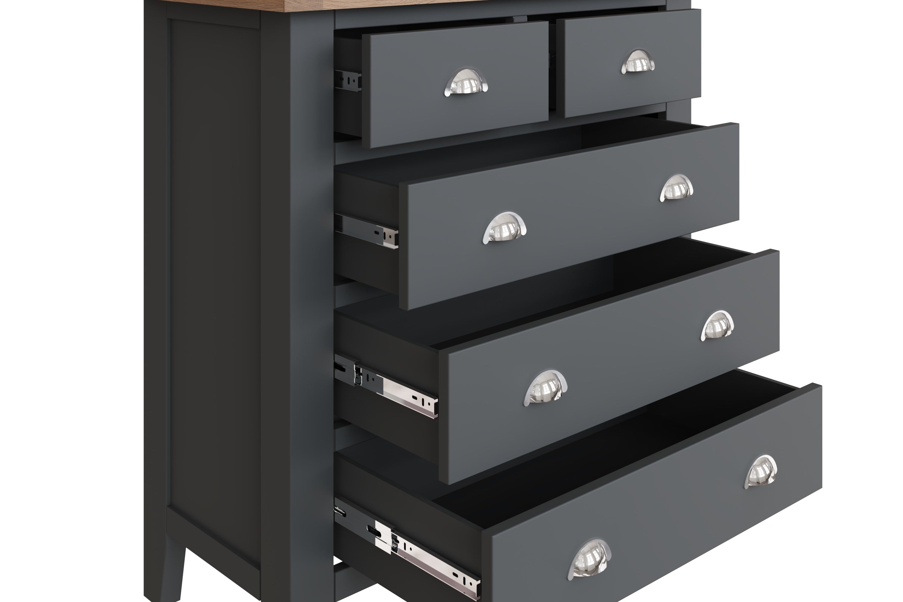Cotswold 2 Over 3 Chest of Drawers - Charcoal - BedHut