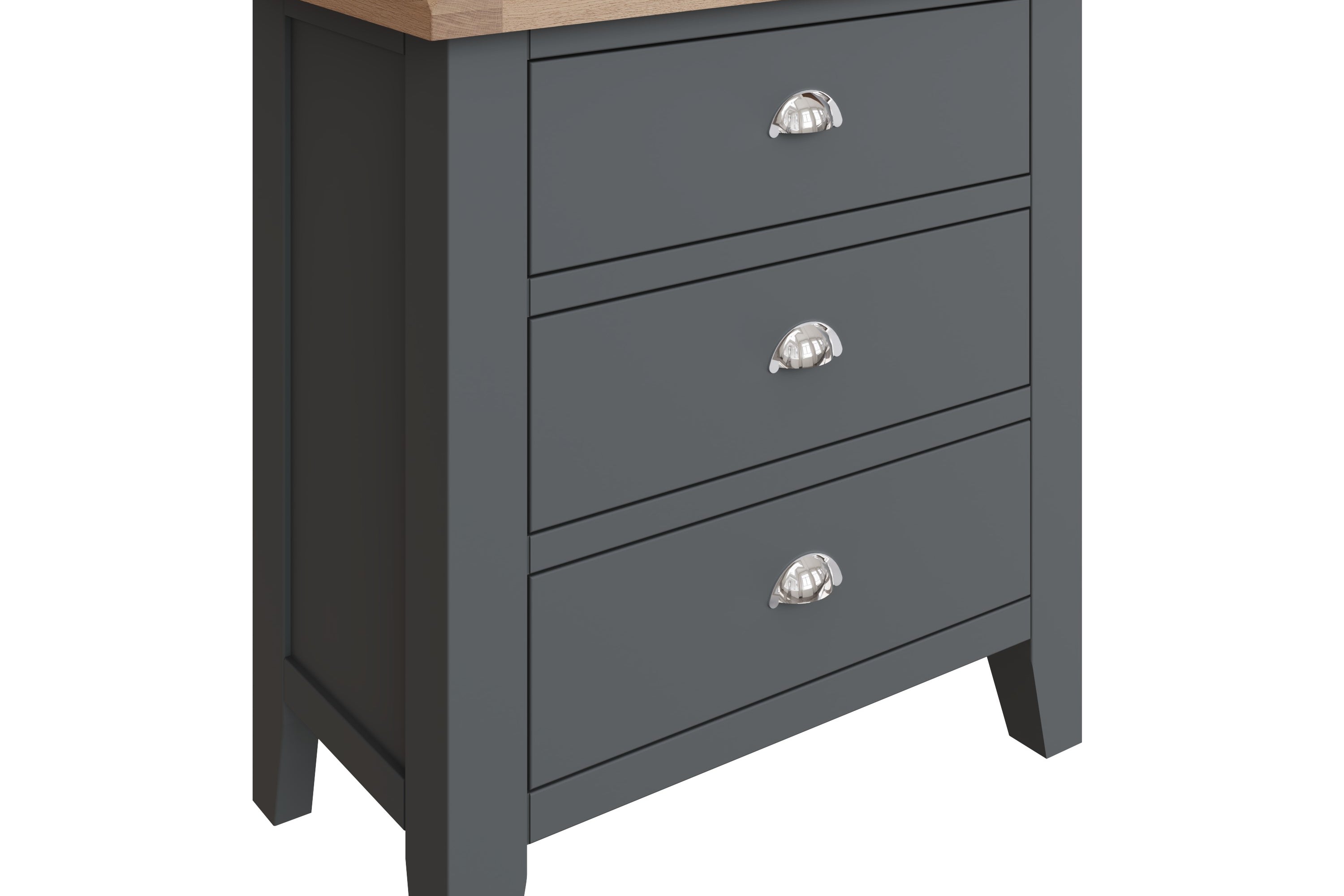 Cotswold 3 Drawer Chest - Charcoal - BedHut