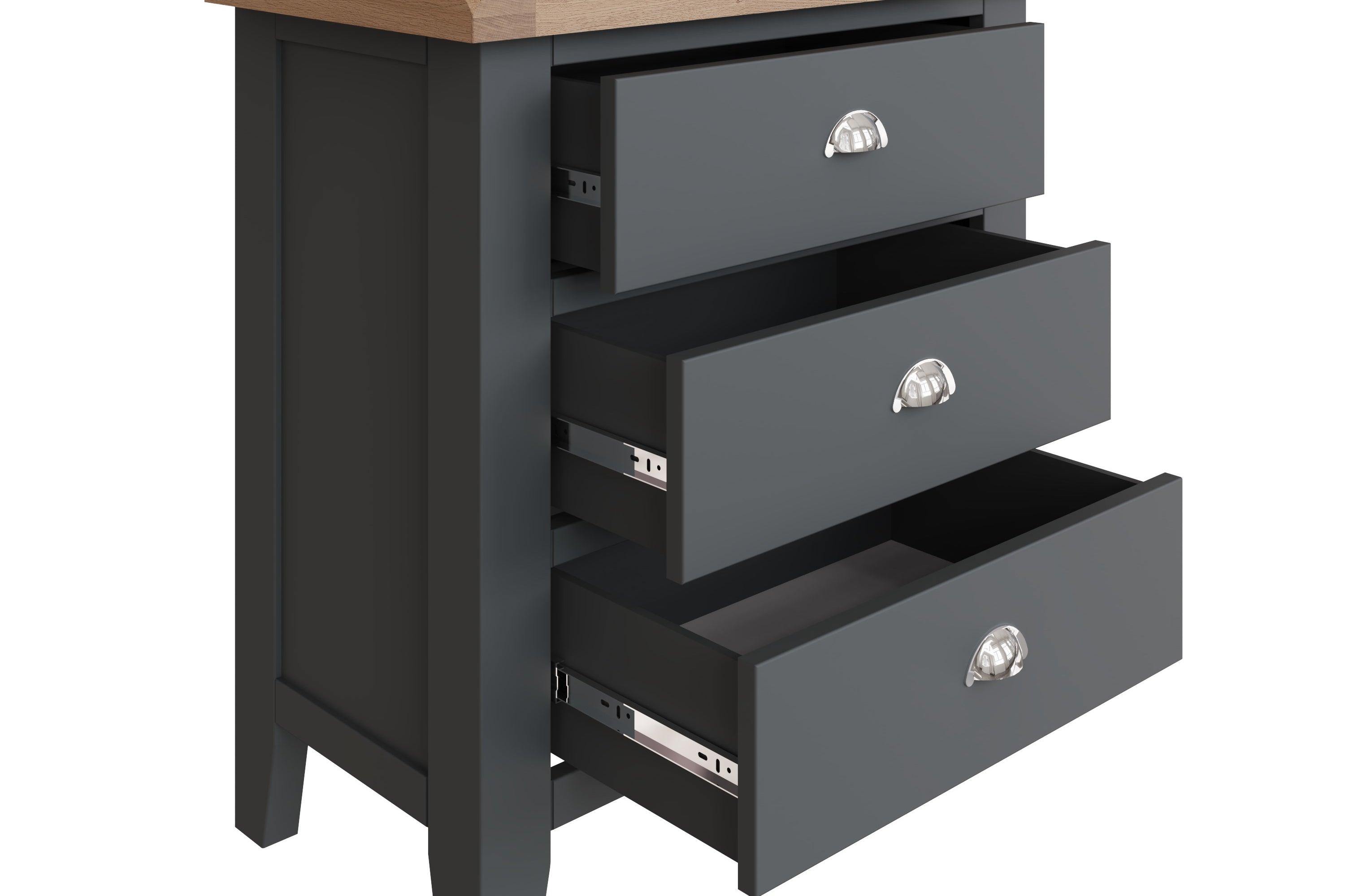 Cotswold 3 Drawer Chest - Charcoal - BedHut