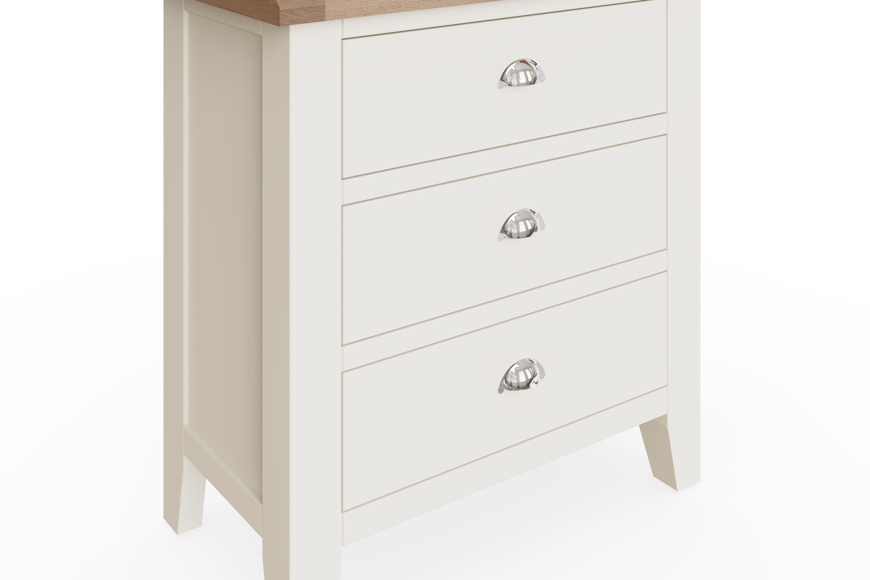 Cotswold 3 Drawer Chest - White - BedHut
