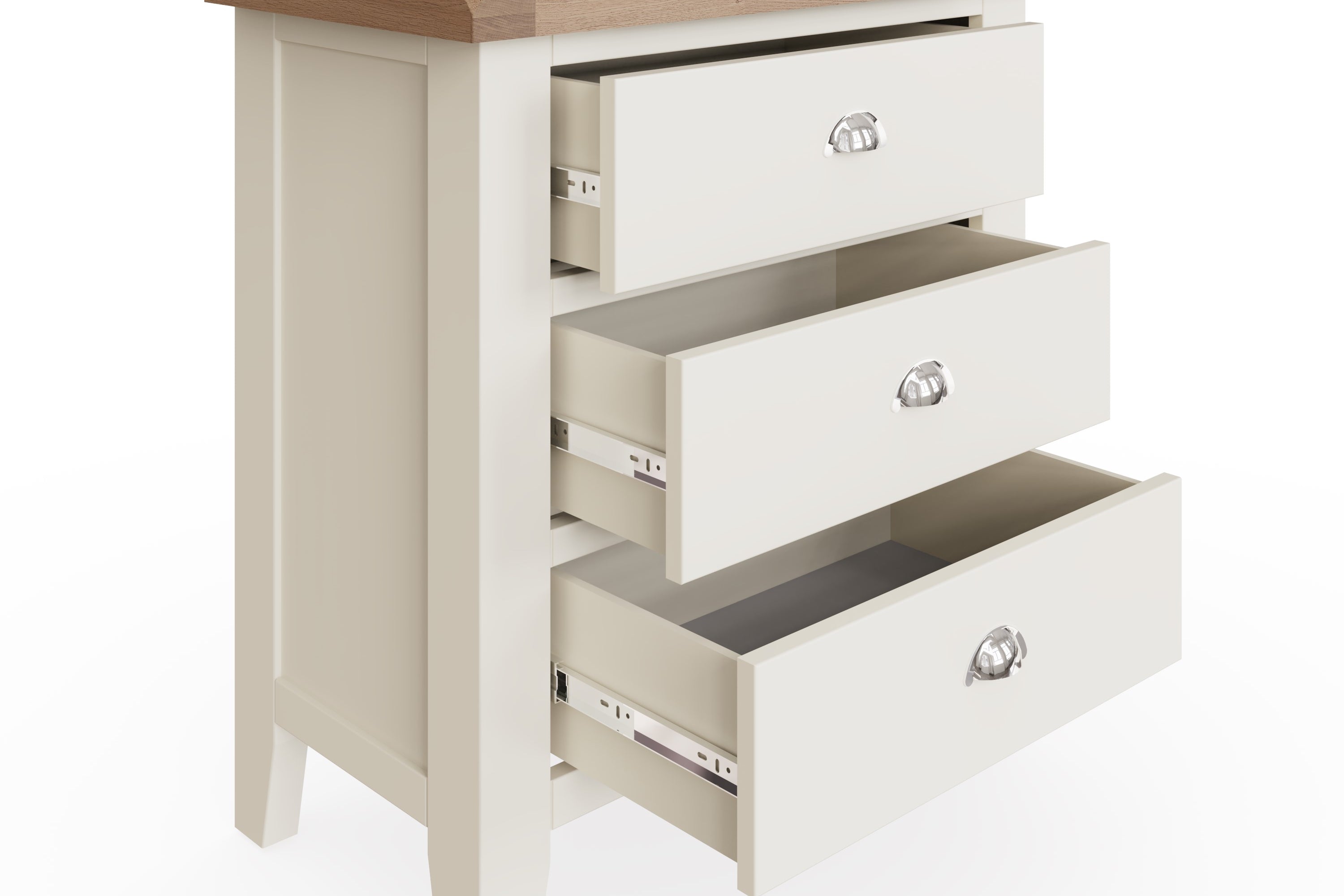 Cotswold 3 Drawer Chest - White - BedHut