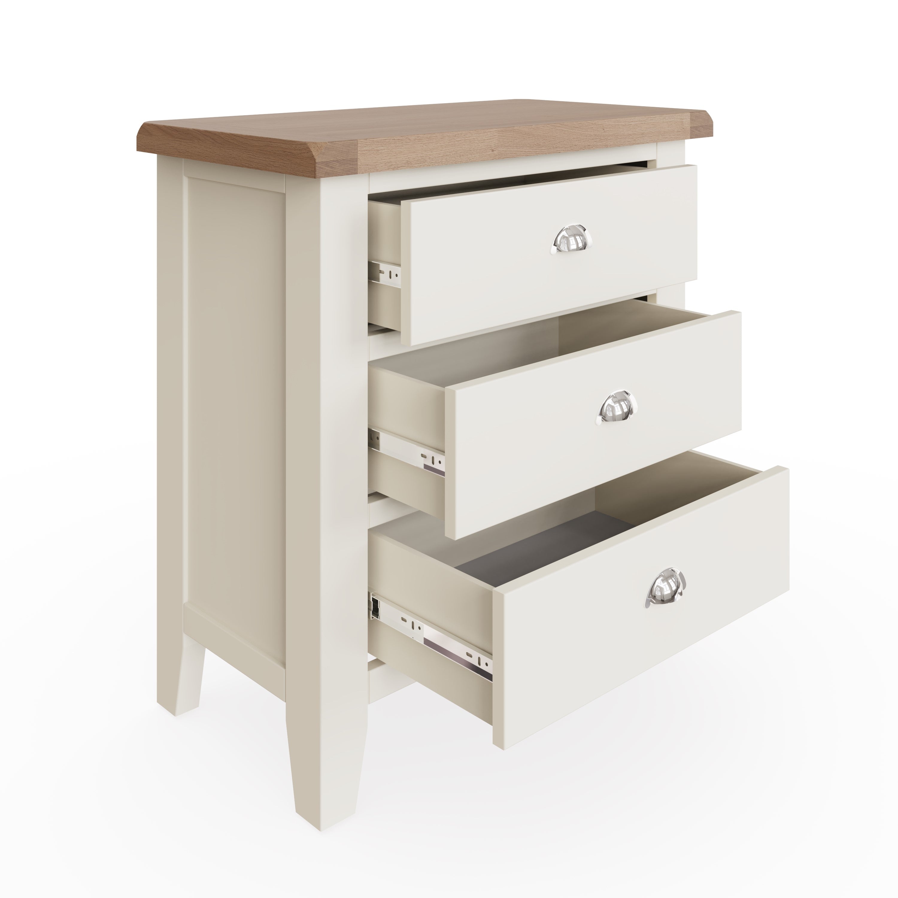 Cotswold 3 Drawer Chest - White - BedHut