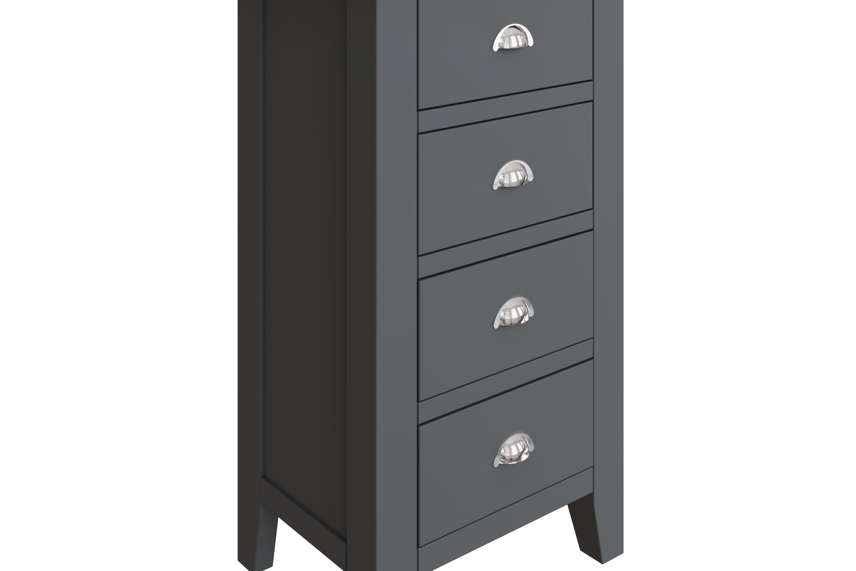 Cotswold 4 Drawer Narrow Chest - Charcoal - BedHut