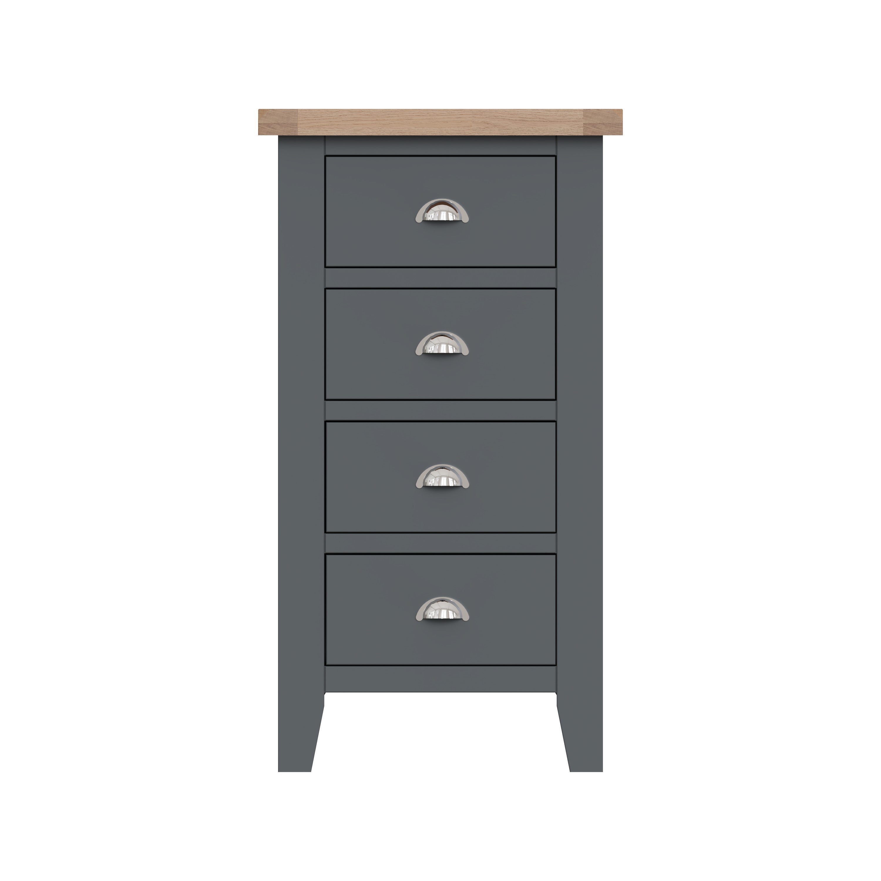 Cotswold 4 Drawer Narrow Chest - Charcoal - BedHut