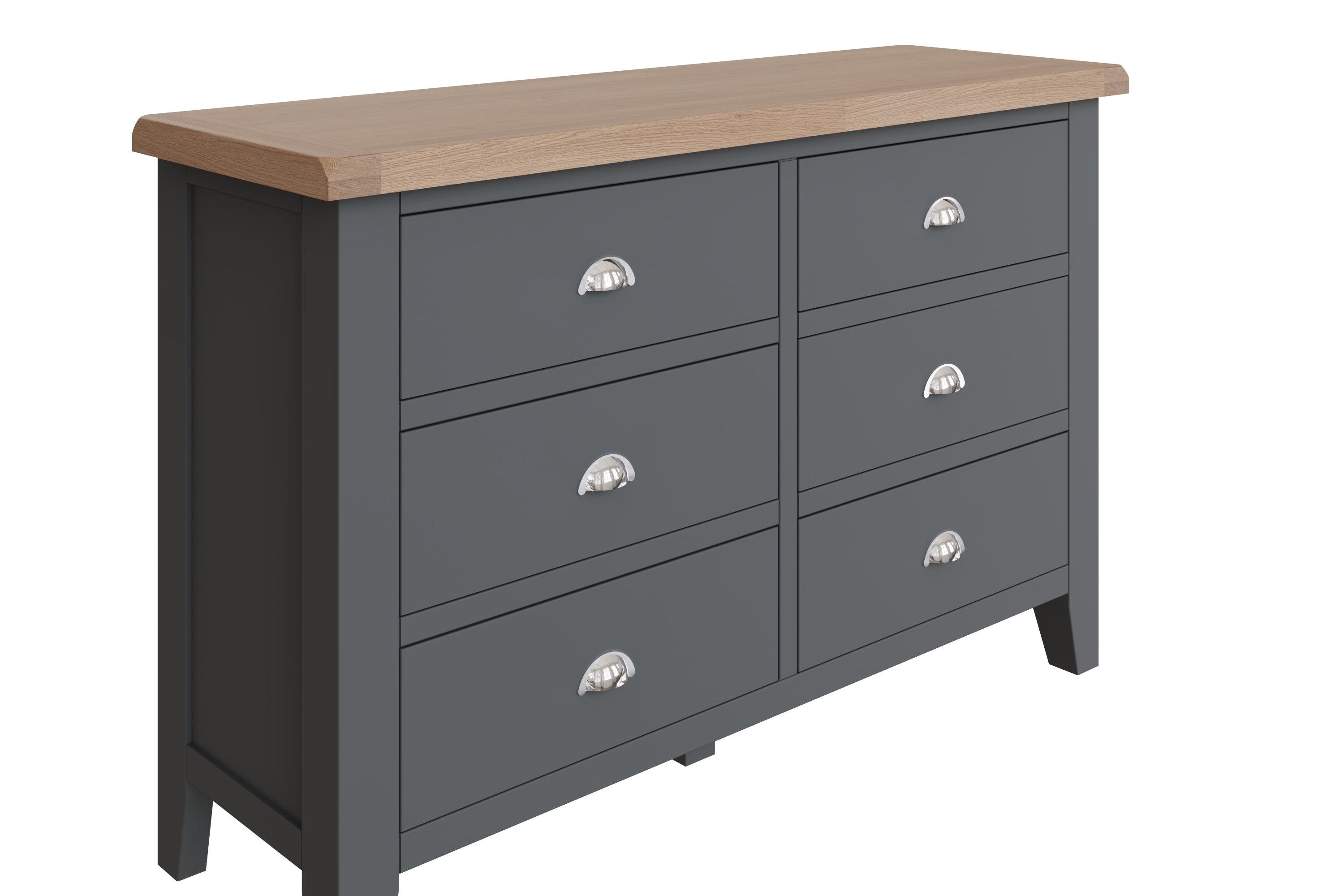 Cotswold 6 Drawer Chest - Charcoal - BedHut