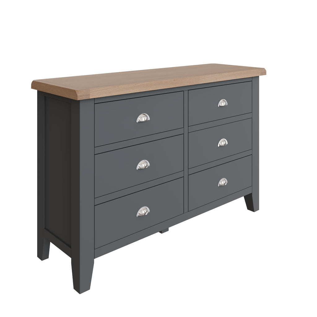 Cotswold 6 Drawer Chest - Charcoal - BedHut