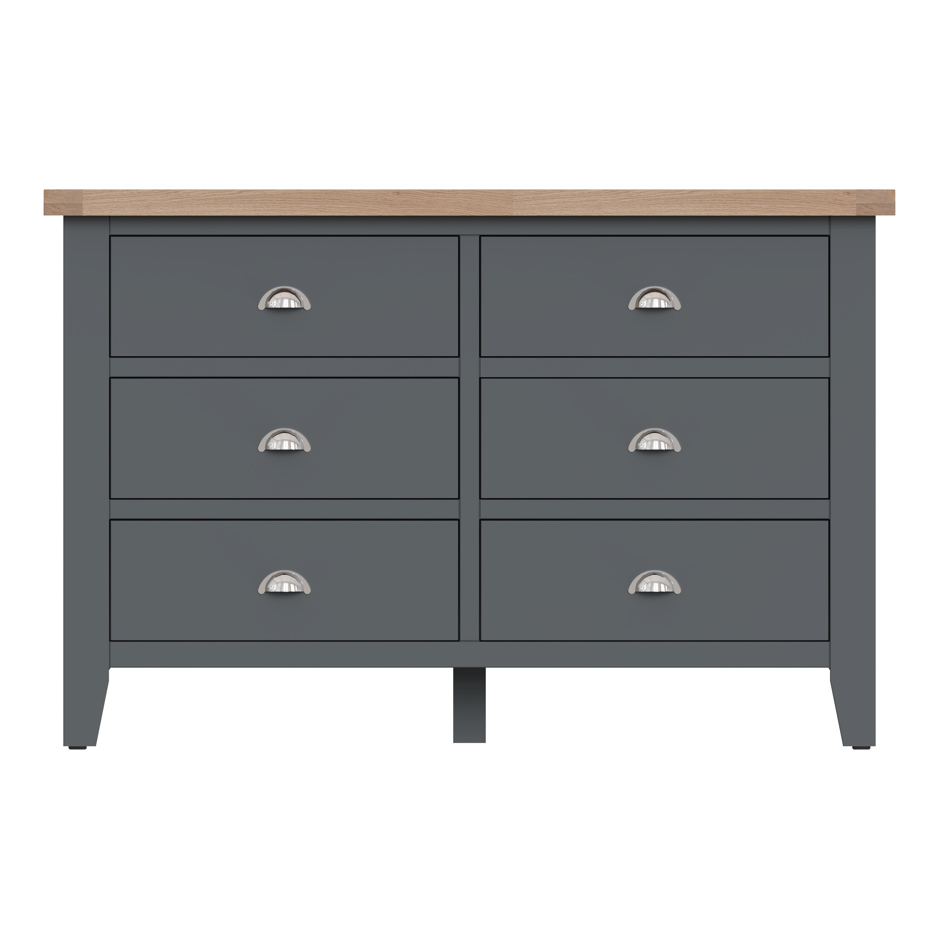 Cotswold 6 Drawer Chest - Charcoal - BedHut