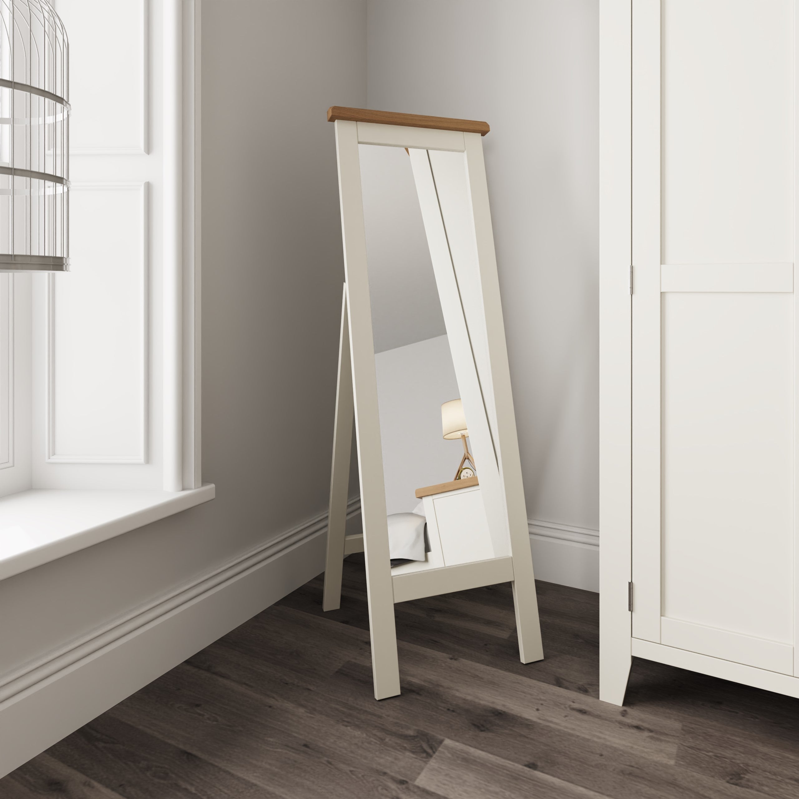Cotswold Cheval Mirror - White - BedHut