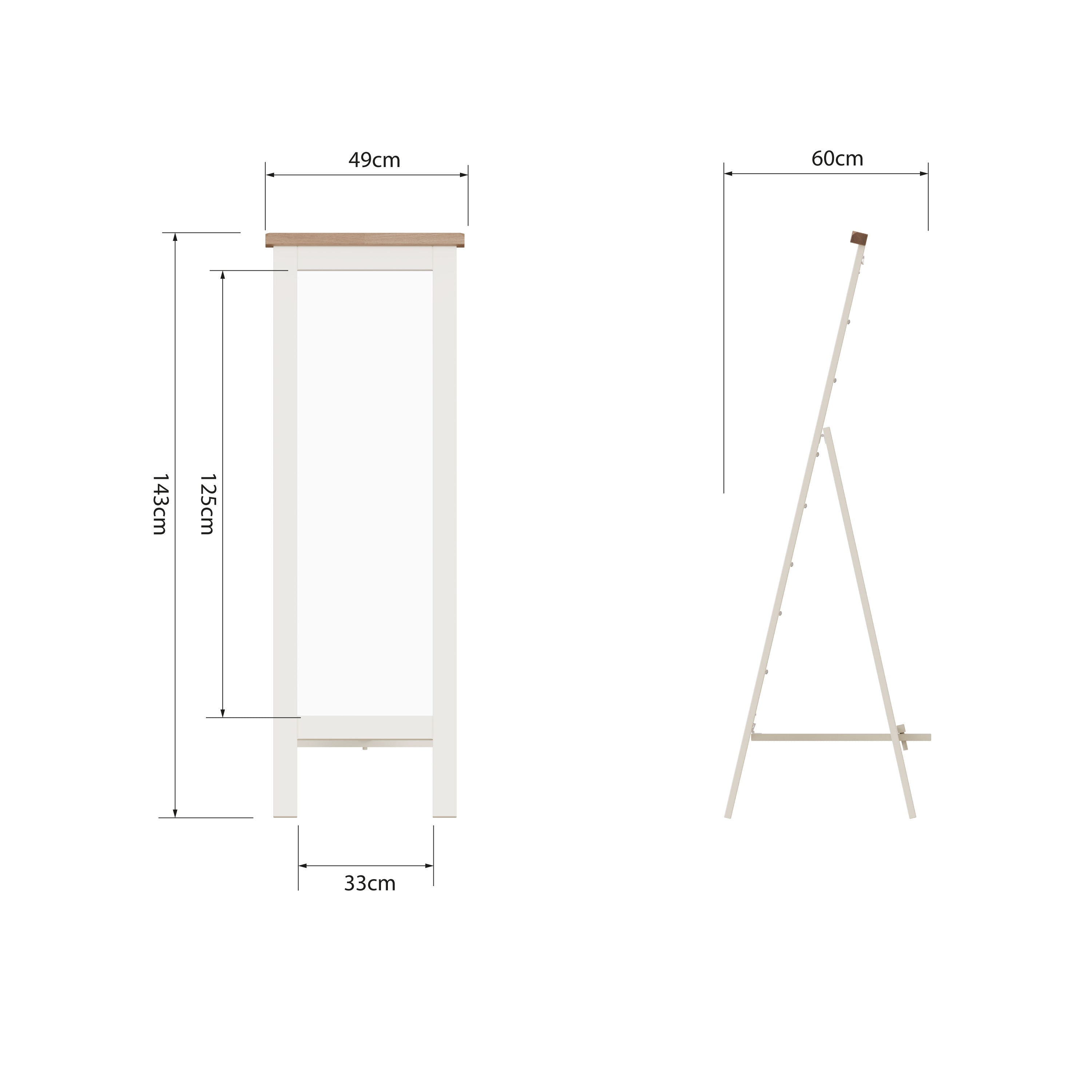 Cotswold Cheval Mirror - White - BedHut