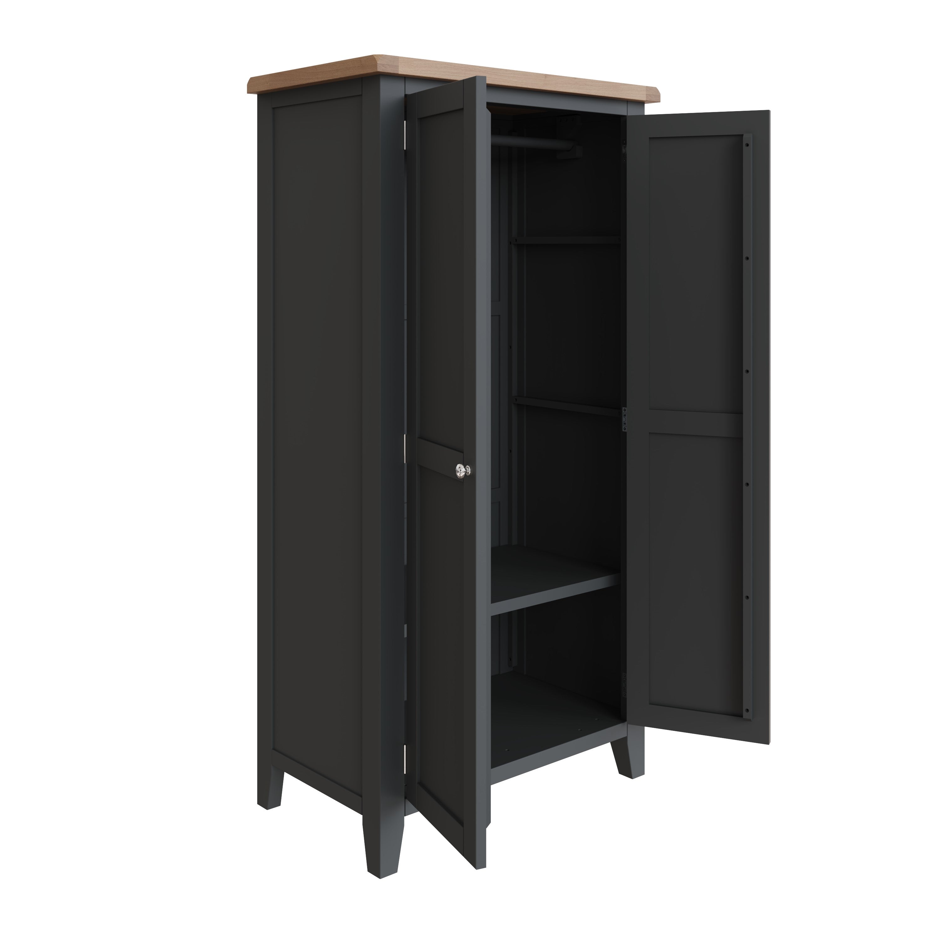 Cotswold Full Hanging wardrobe - Charcoal - BedHut