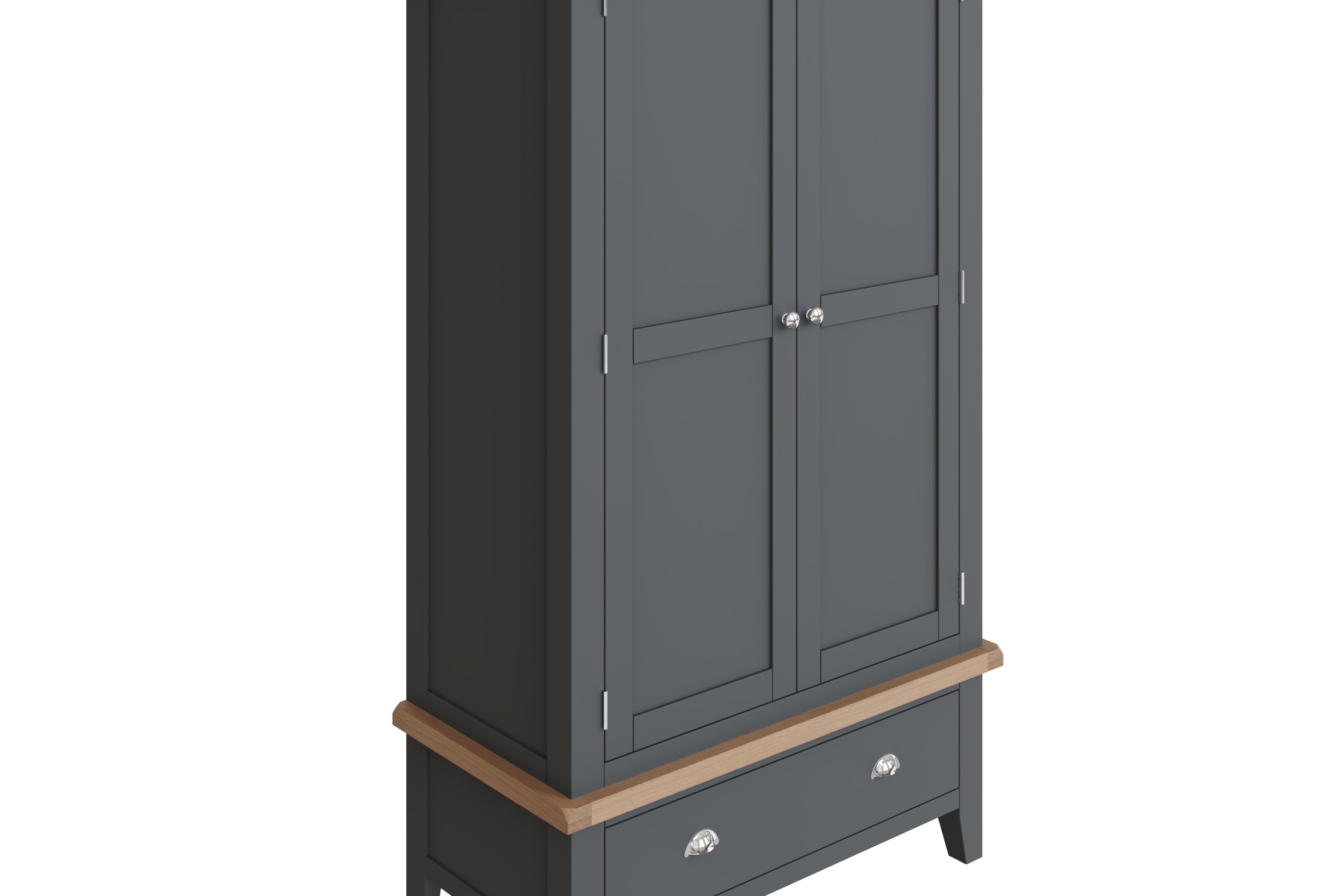 Cotswold 2 Door Wardrobe - Charcoal - BedHut