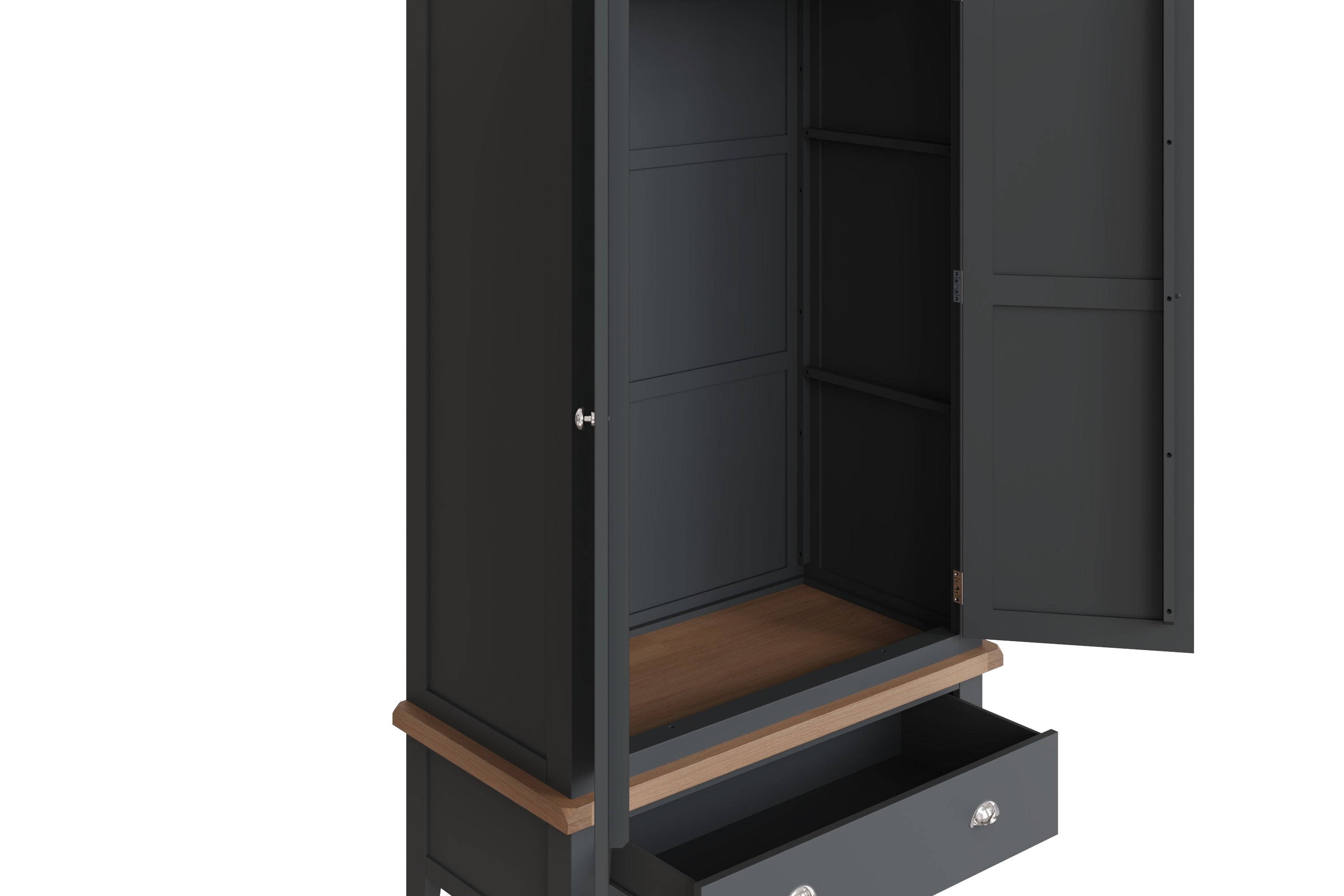 Cotswold 2 Door Wardrobe - Charcoal - BedHut