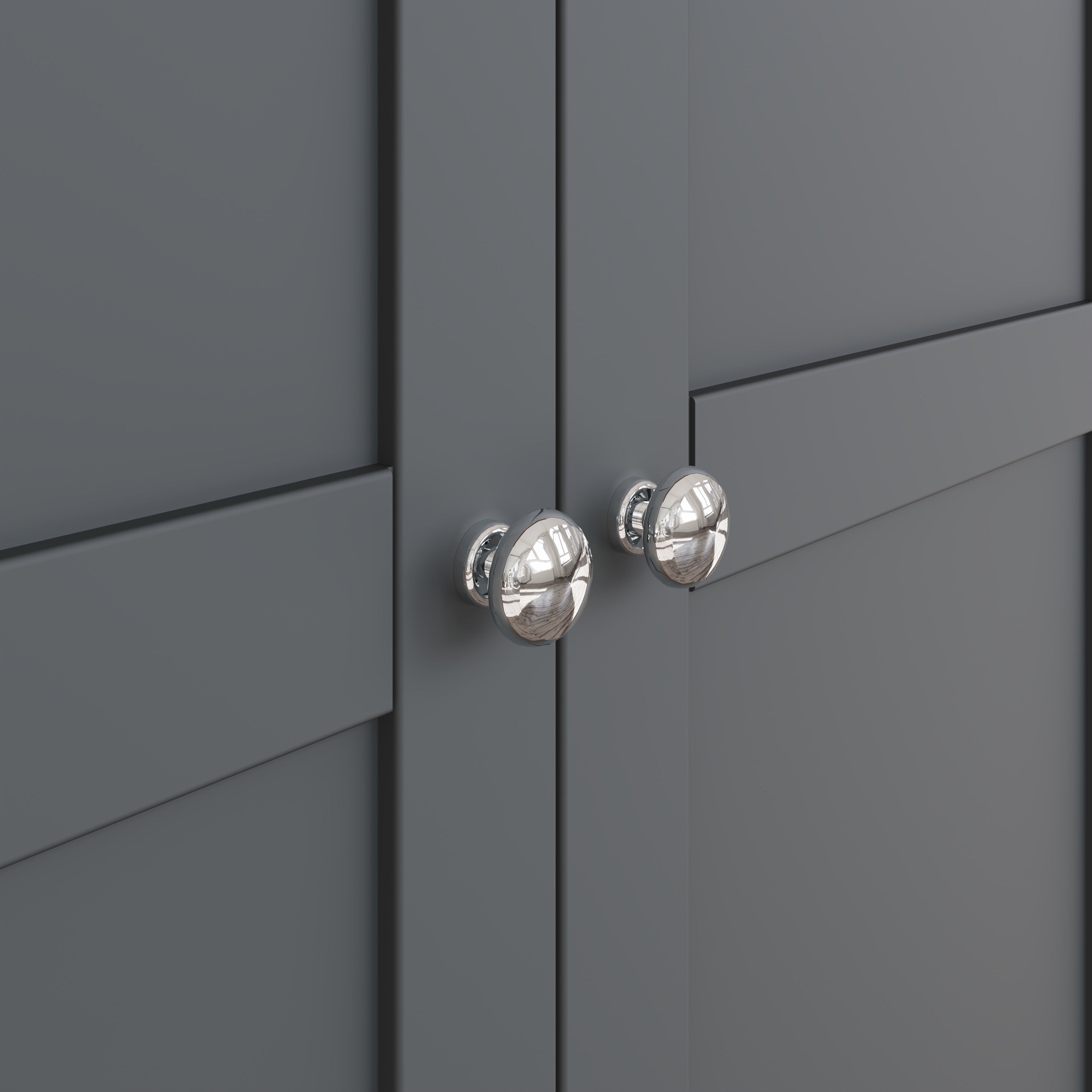 Cotswold 2 Door Wardrobe - Charcoal - BedHut