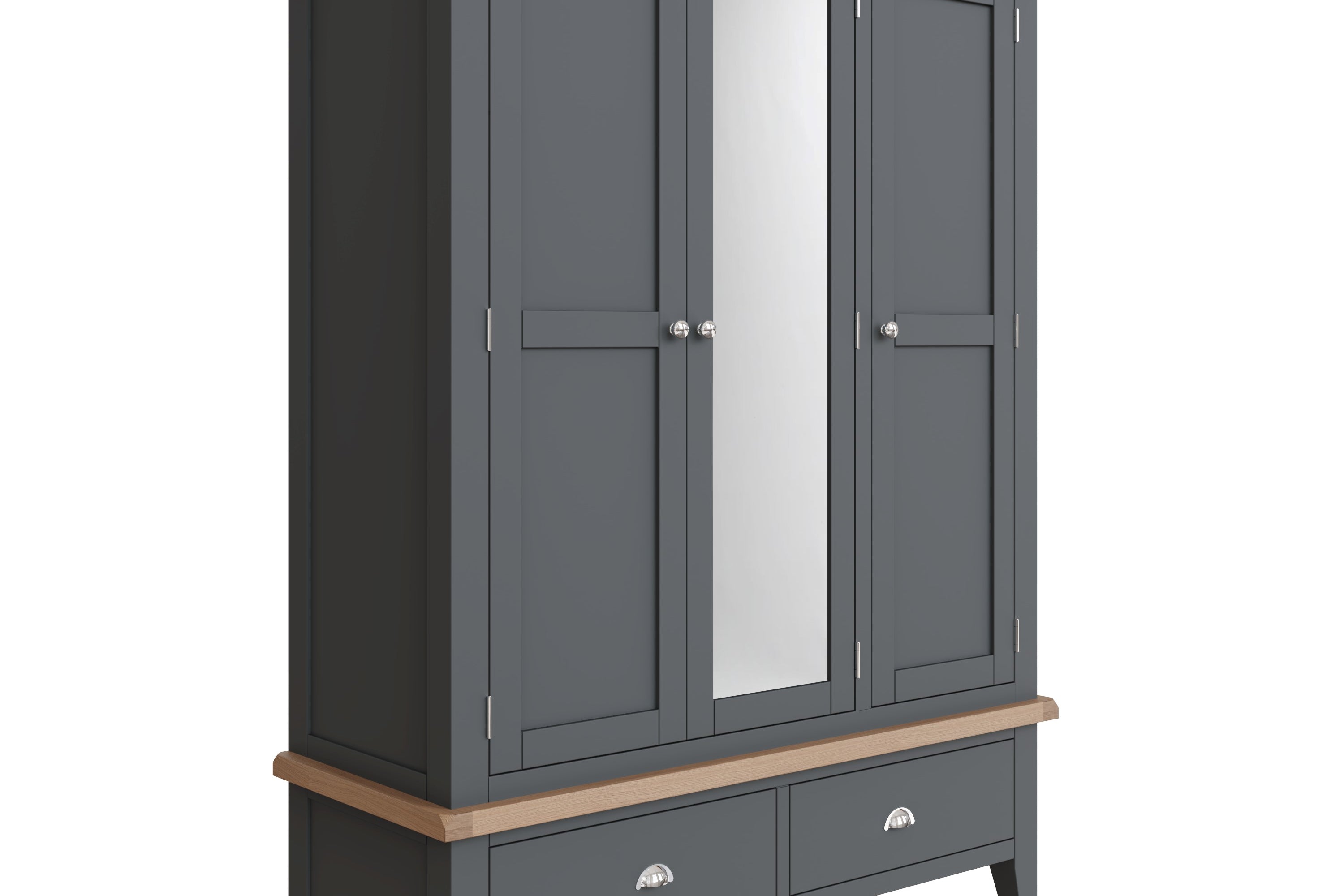 Cotswold 3 Door Wardrobe - Charcoal - BedHut