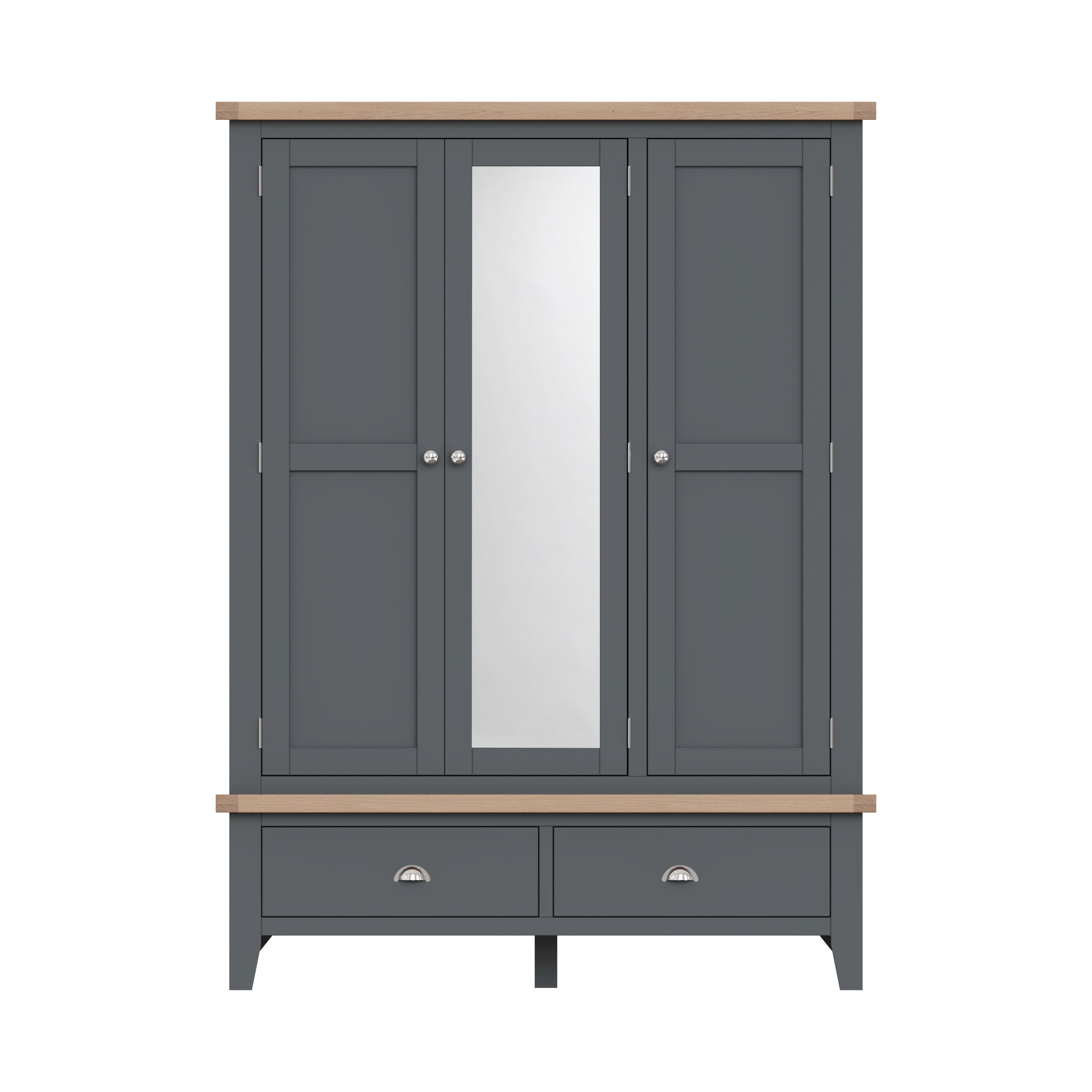 Cotswold 3 Door Wardrobe - Charcoal - BedHut