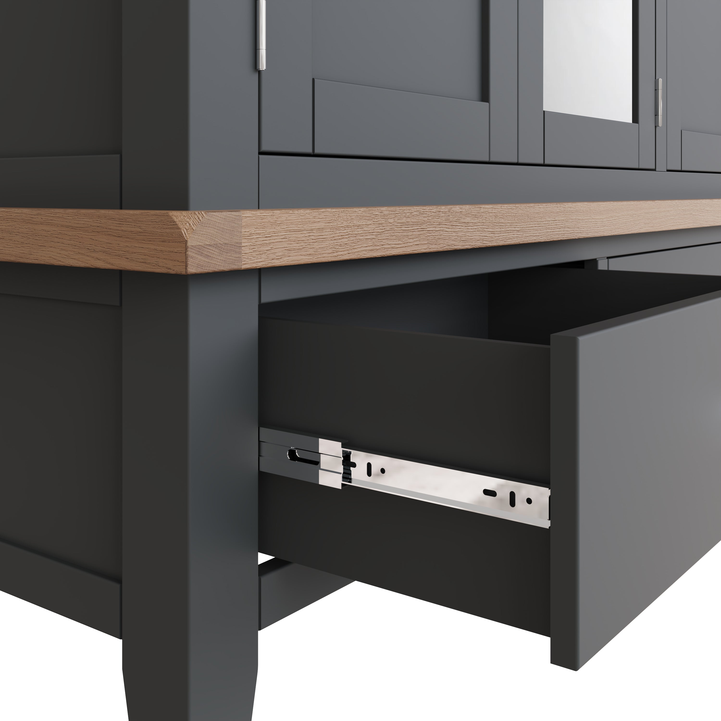 Cotswold 3 Door Wardrobe - Charcoal - BedHut