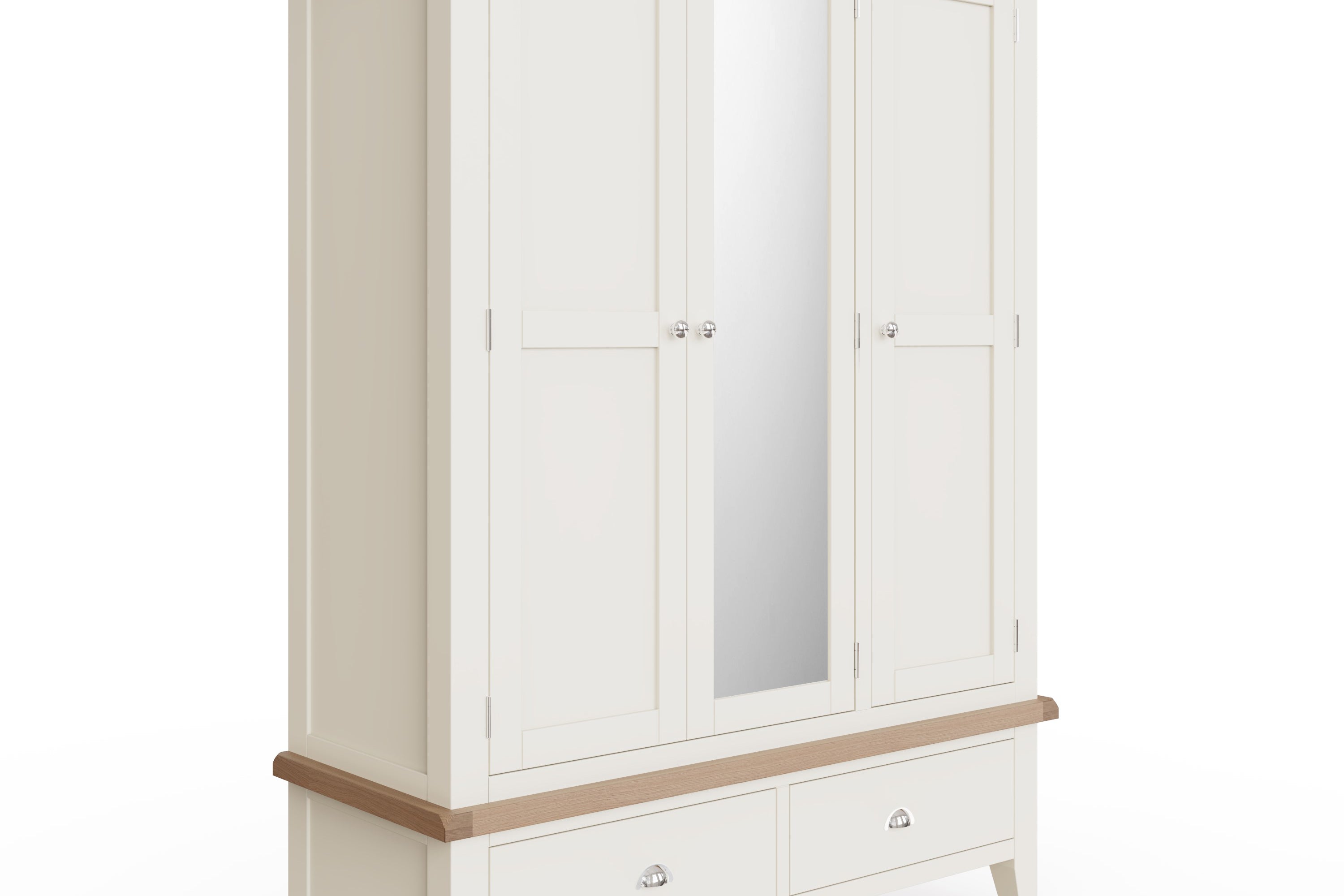 Cotswold 3 Door Wardrobe - White - BedHut