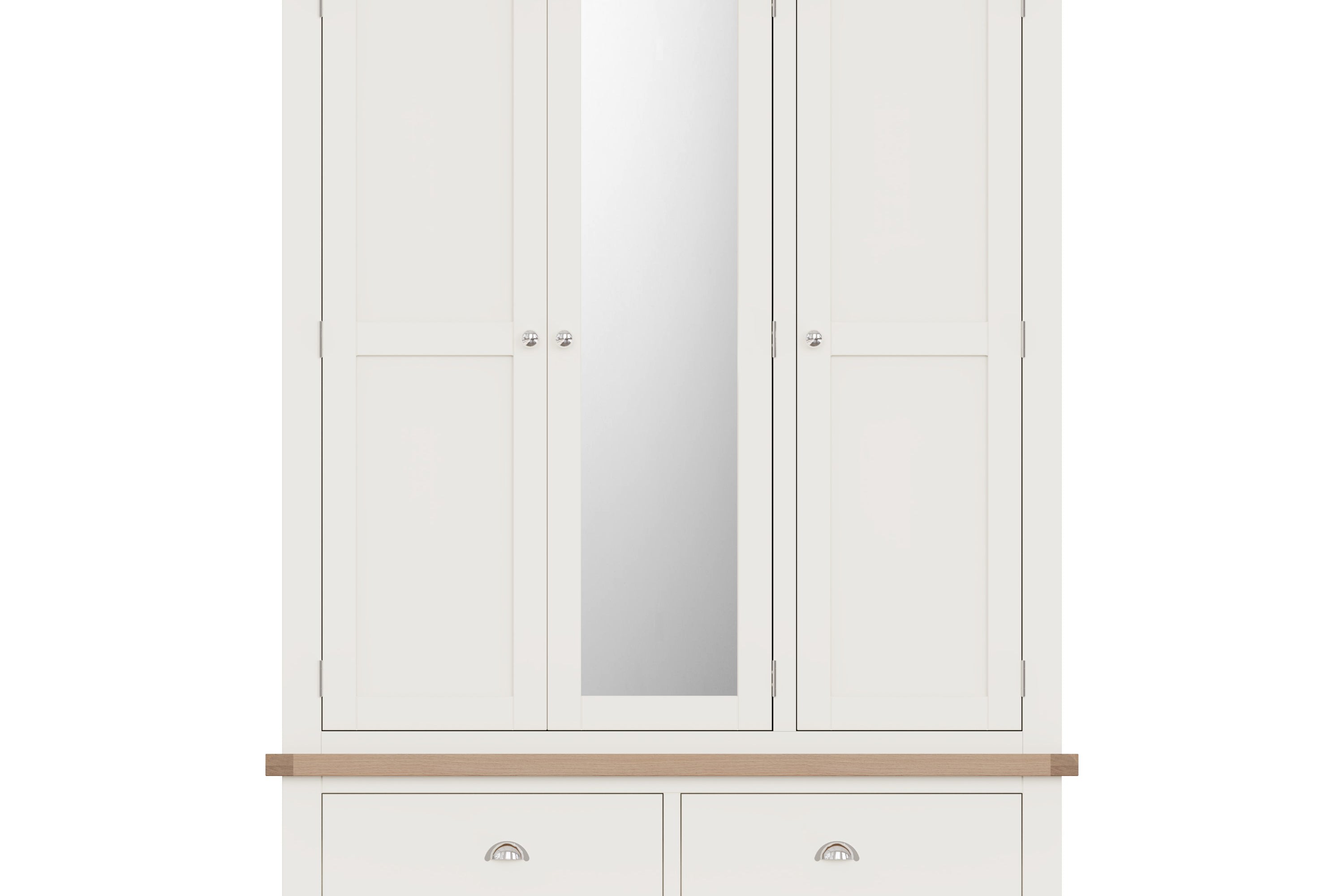 Cotswold 3 Door Wardrobe - White - BedHut