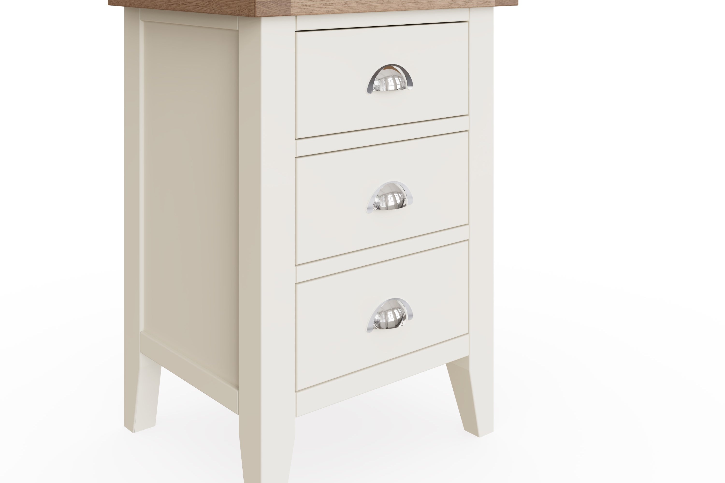 Cotswold 3 Drawer Bedside - White - BedHut