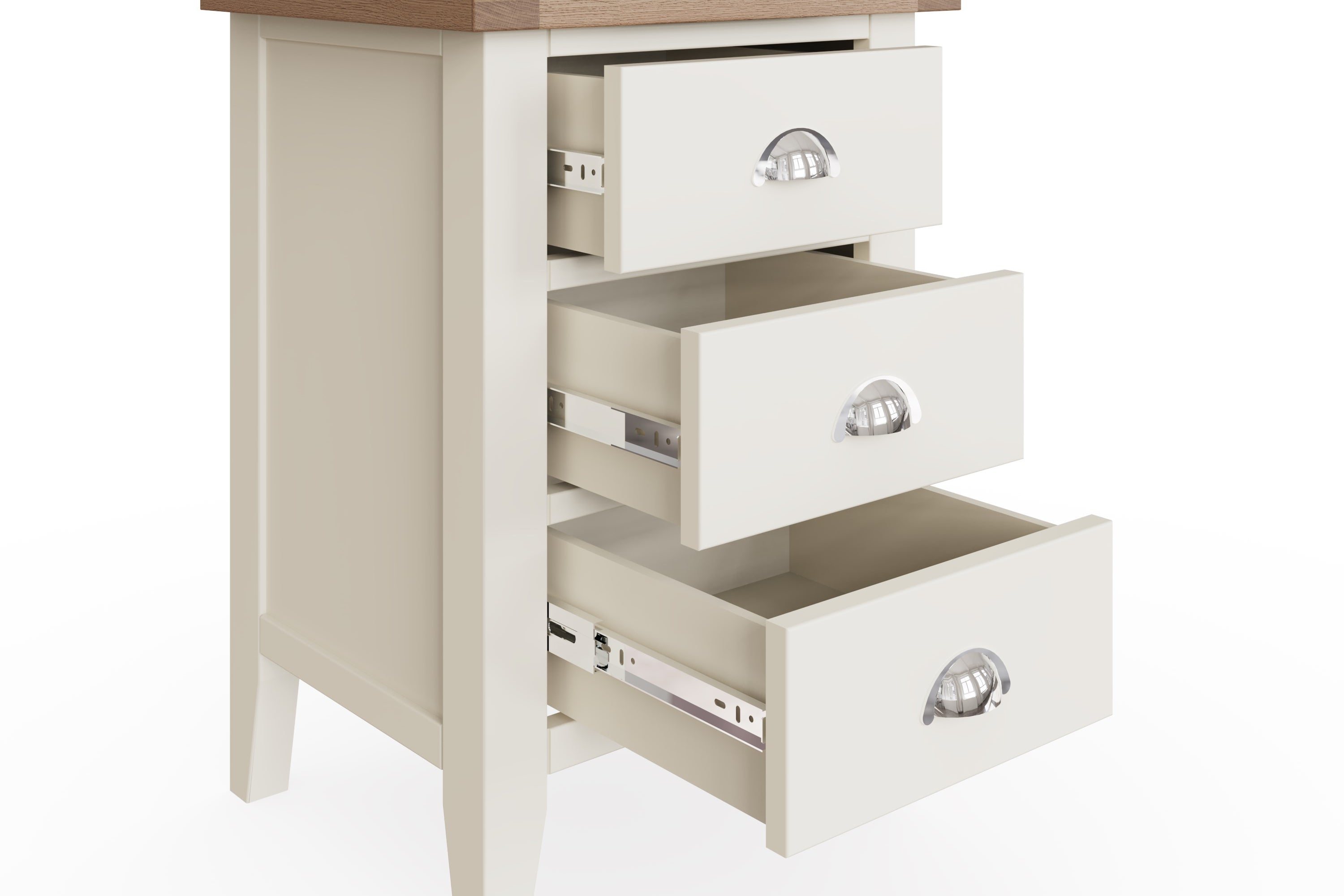 Cotswold 3 Drawer Bedside - White - BedHut