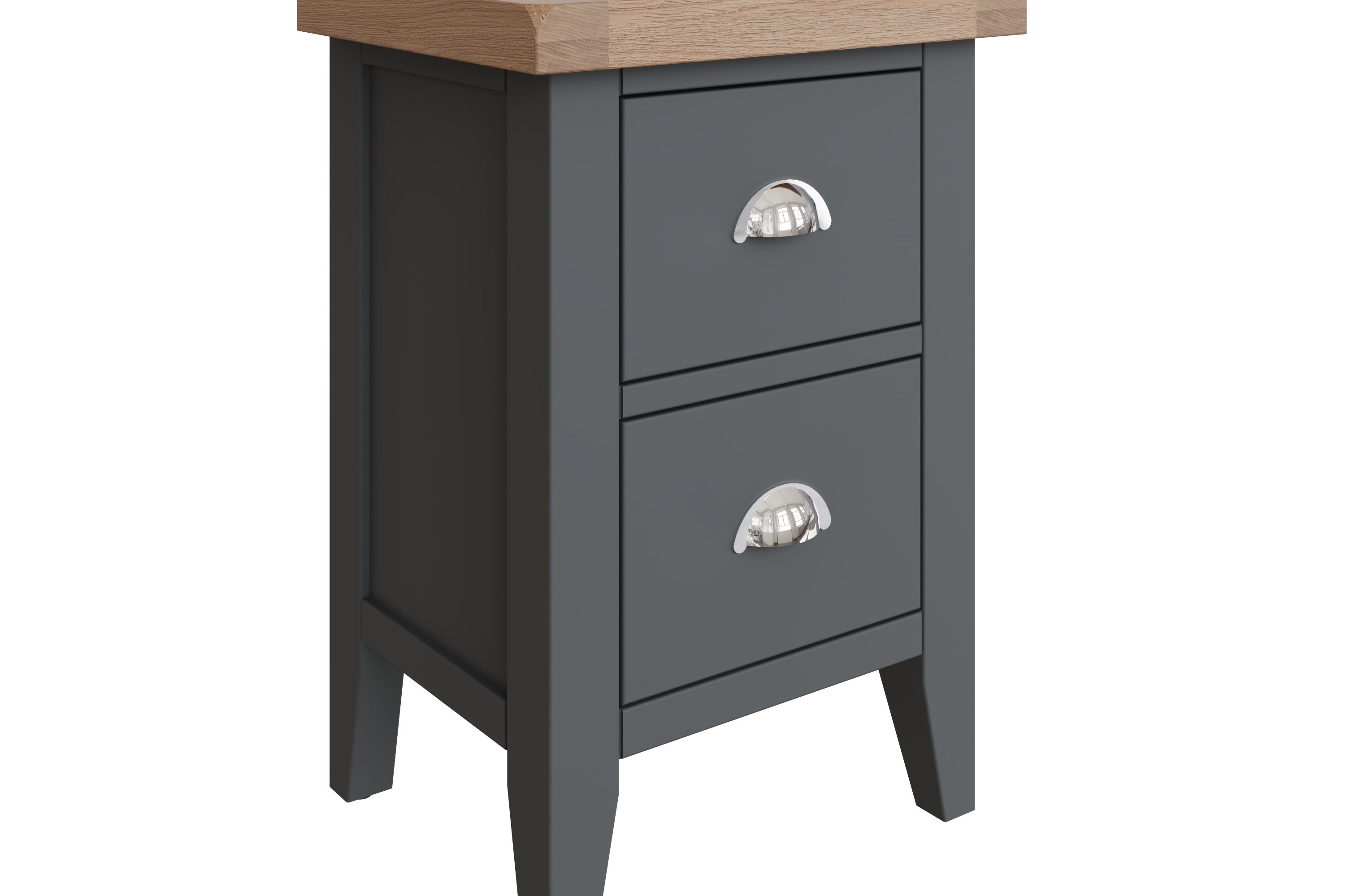 Cotswold 2 Drawer Bedside - Charcoal - BedHut