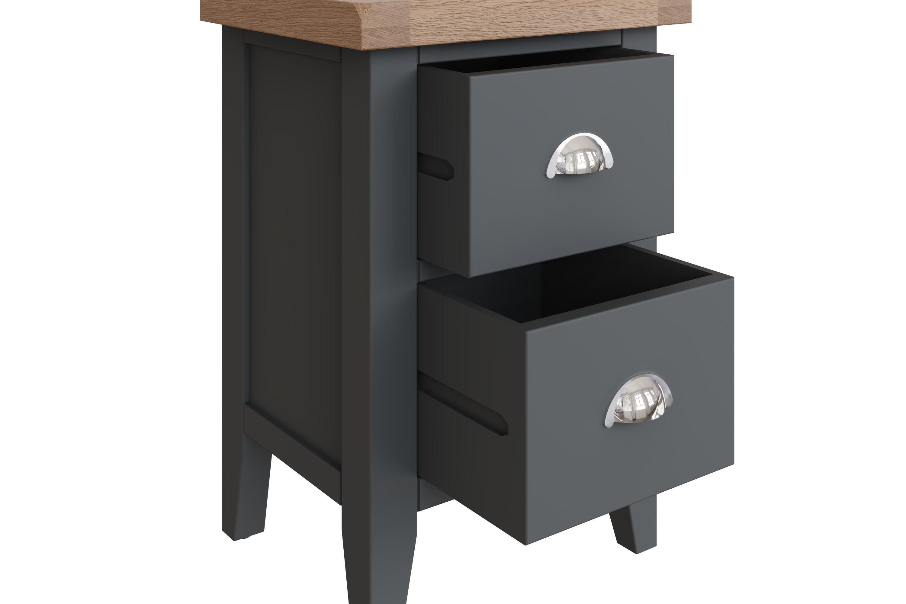 Cotswold 2 Drawer Bedside - Charcoal - BedHut