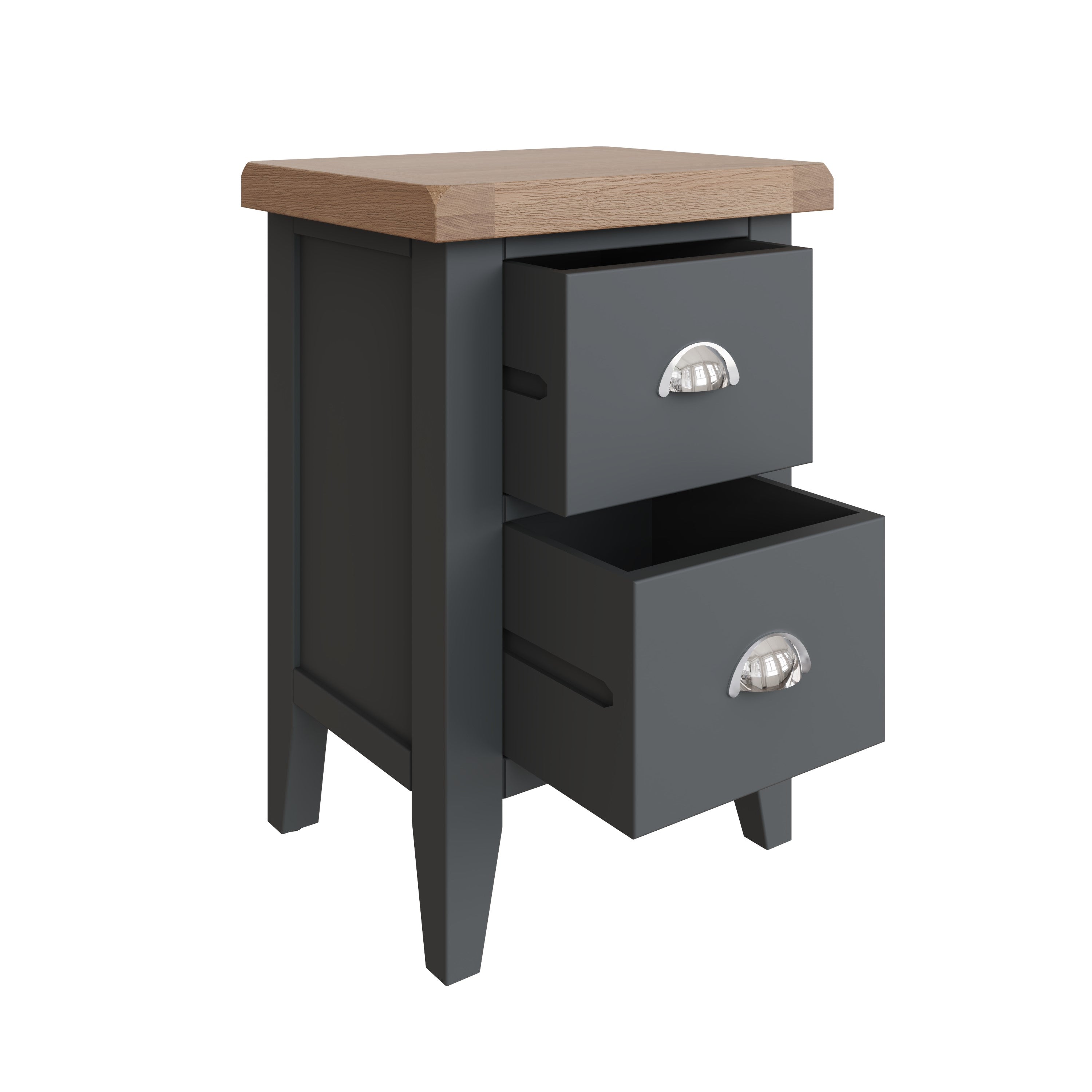 Cotswold 2 Drawer Bedside - Charcoal - BedHut