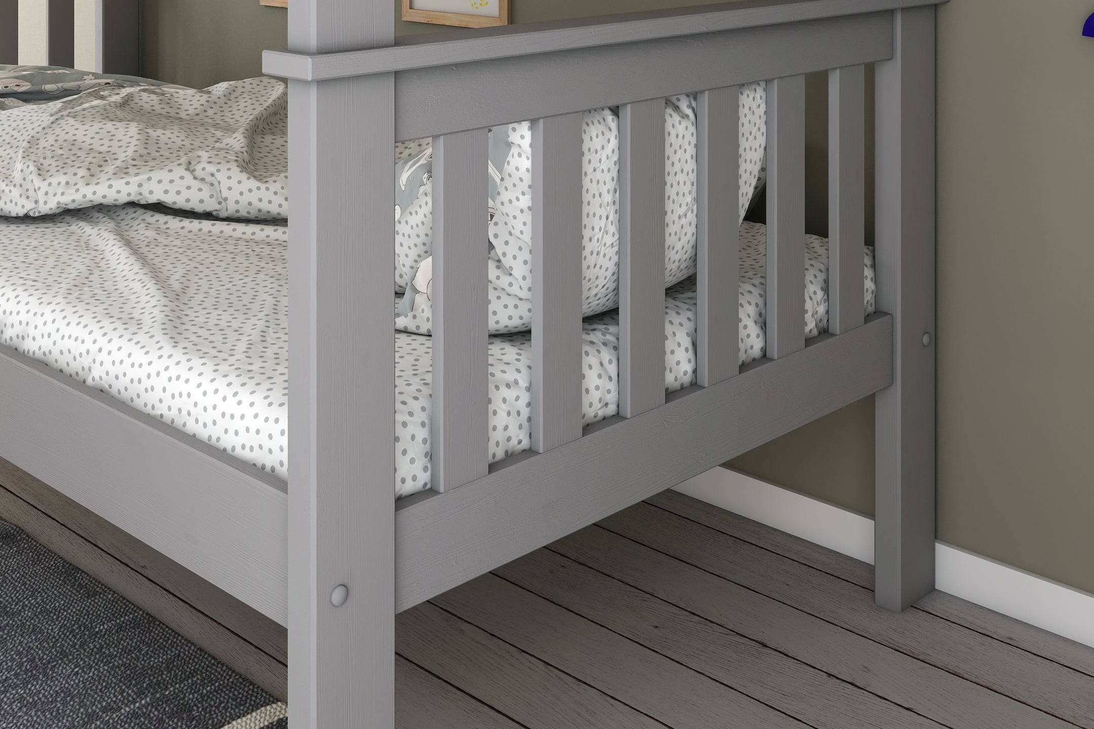 Carra Bunk Bed - Grey - BedHut
