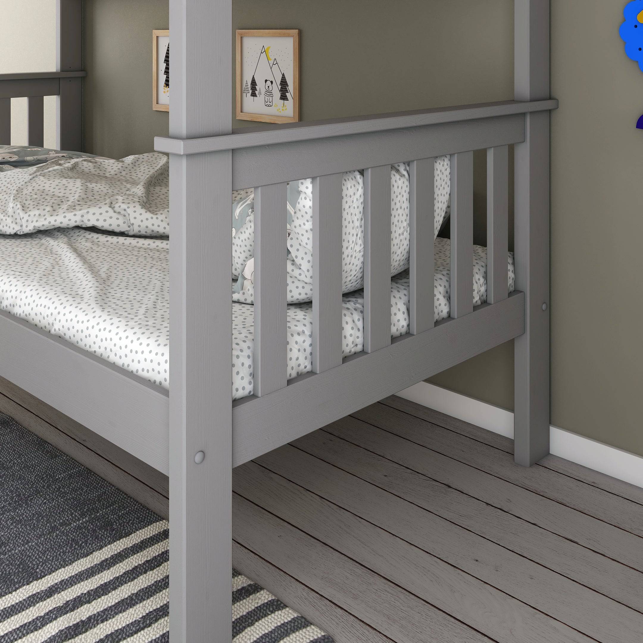 Carra Bunk Bed - Grey - BedHut