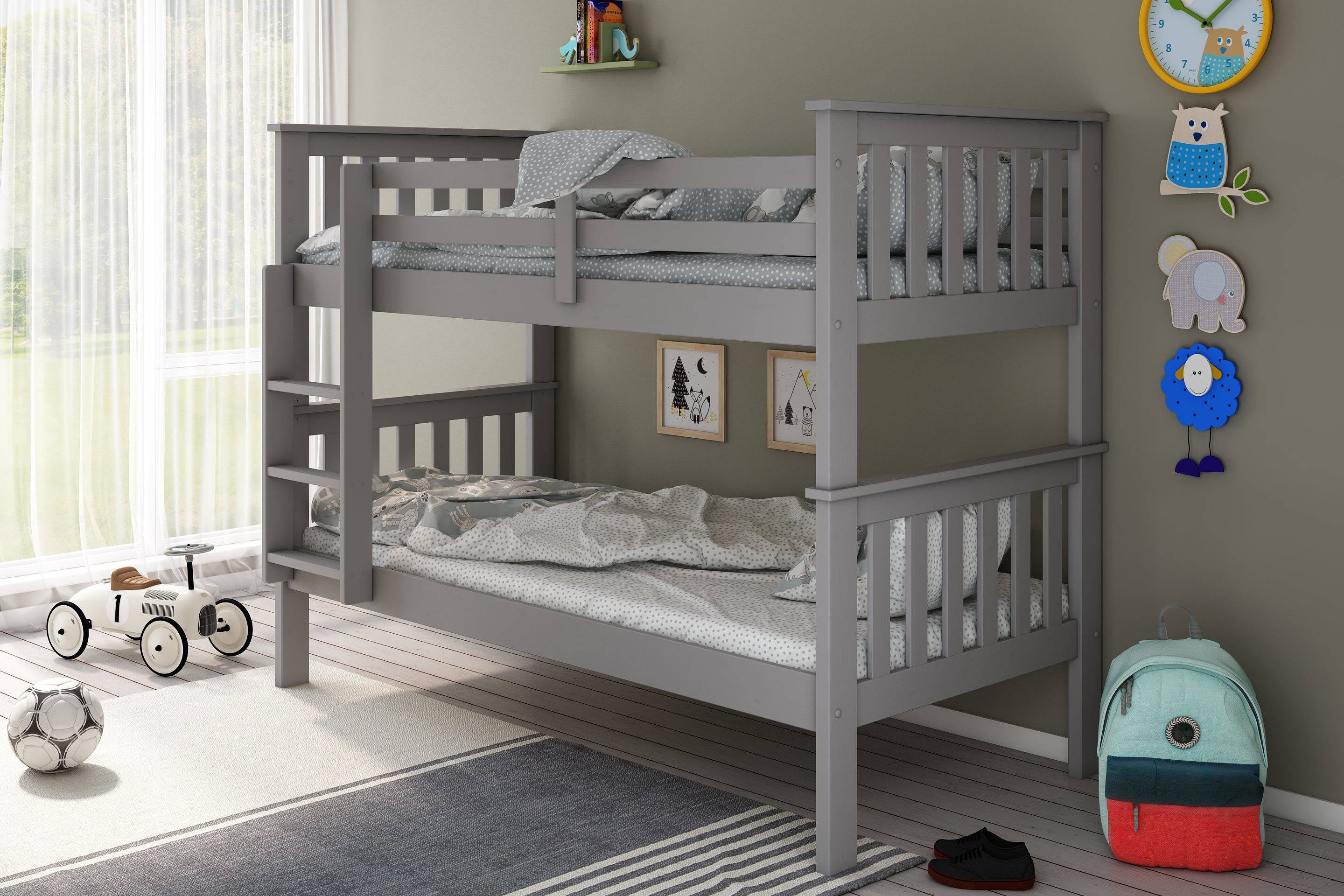 Carra Bunk Bed - Grey - BedHut