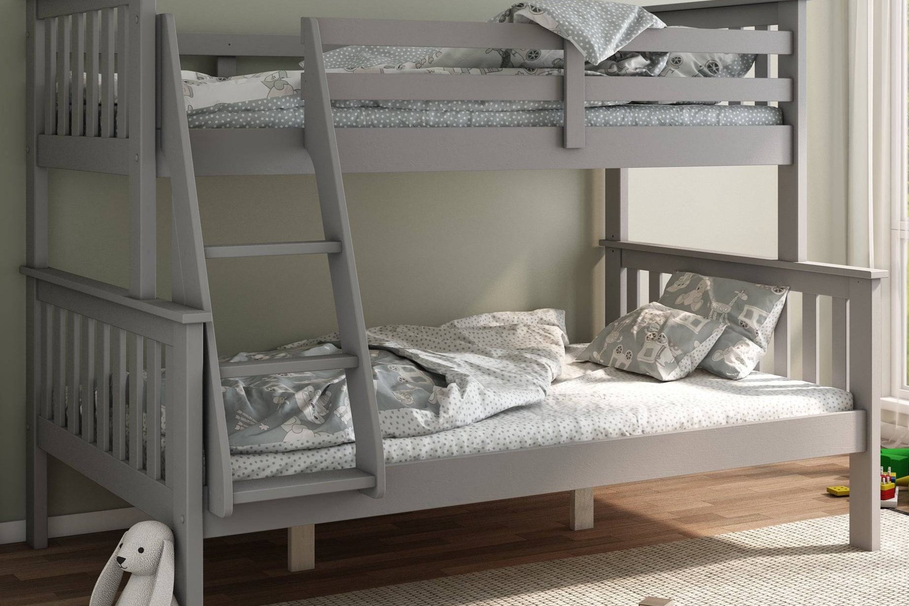 Carra Triple Bunk - Grey - BedHut