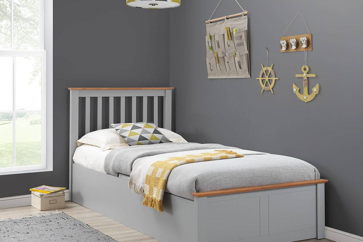 Francis Ottoman Storage Bed - Grey - BedHut