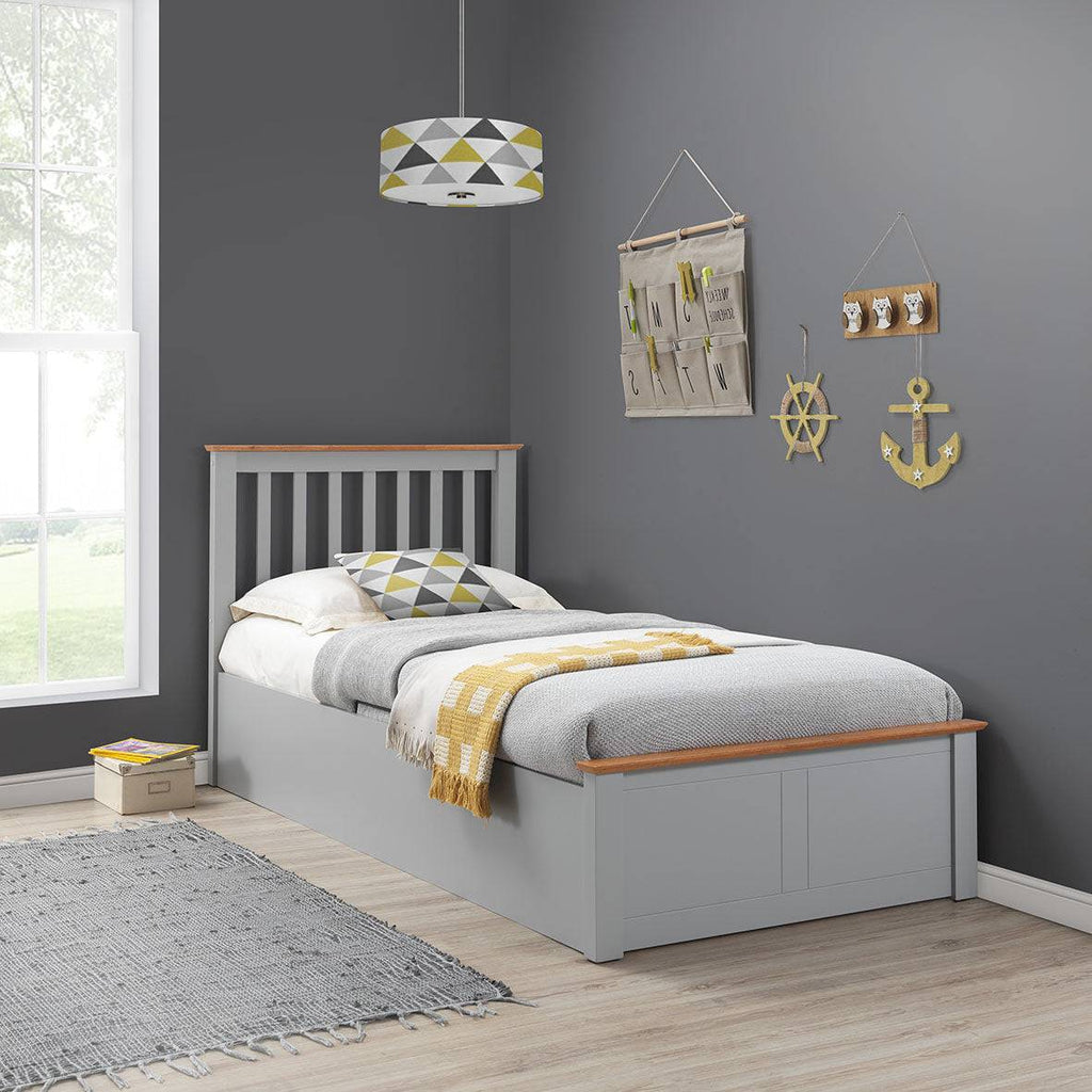 Francis Ottoman Storage Bed - Grey - BedHut