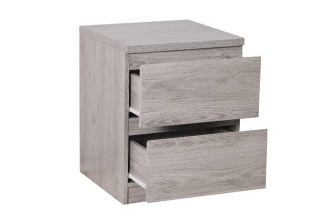 Jupiter 2 Drawer Bedside Grey Oak - BedHut