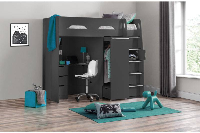 Pegasus High Sleeper - Anthracite - BedHut