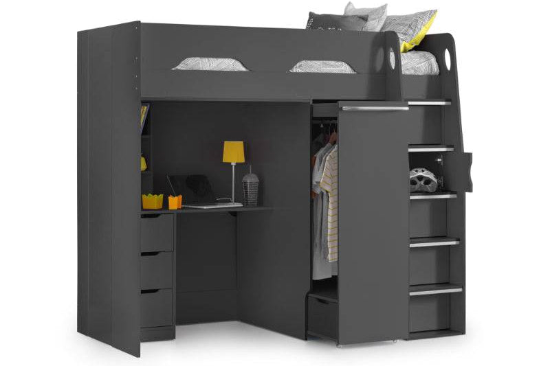 Pegasus High Sleeper - Anthracite - BedHut