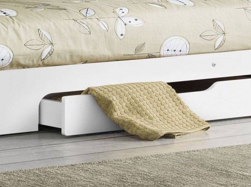 Orion White Wooden Storage Bunk Bed Frame 3ft Single - BedHut