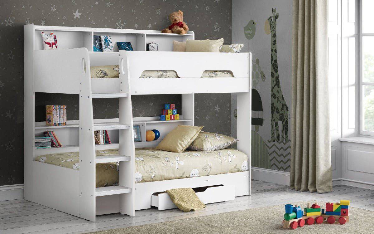 Orion White Wooden Storage Bunk Bed Frame 3ft Single - BedHut