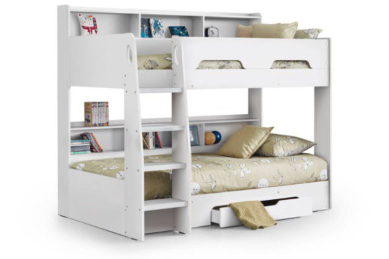 Orion White Wooden Storage Bunk Bed Frame 3ft Single - BedHut