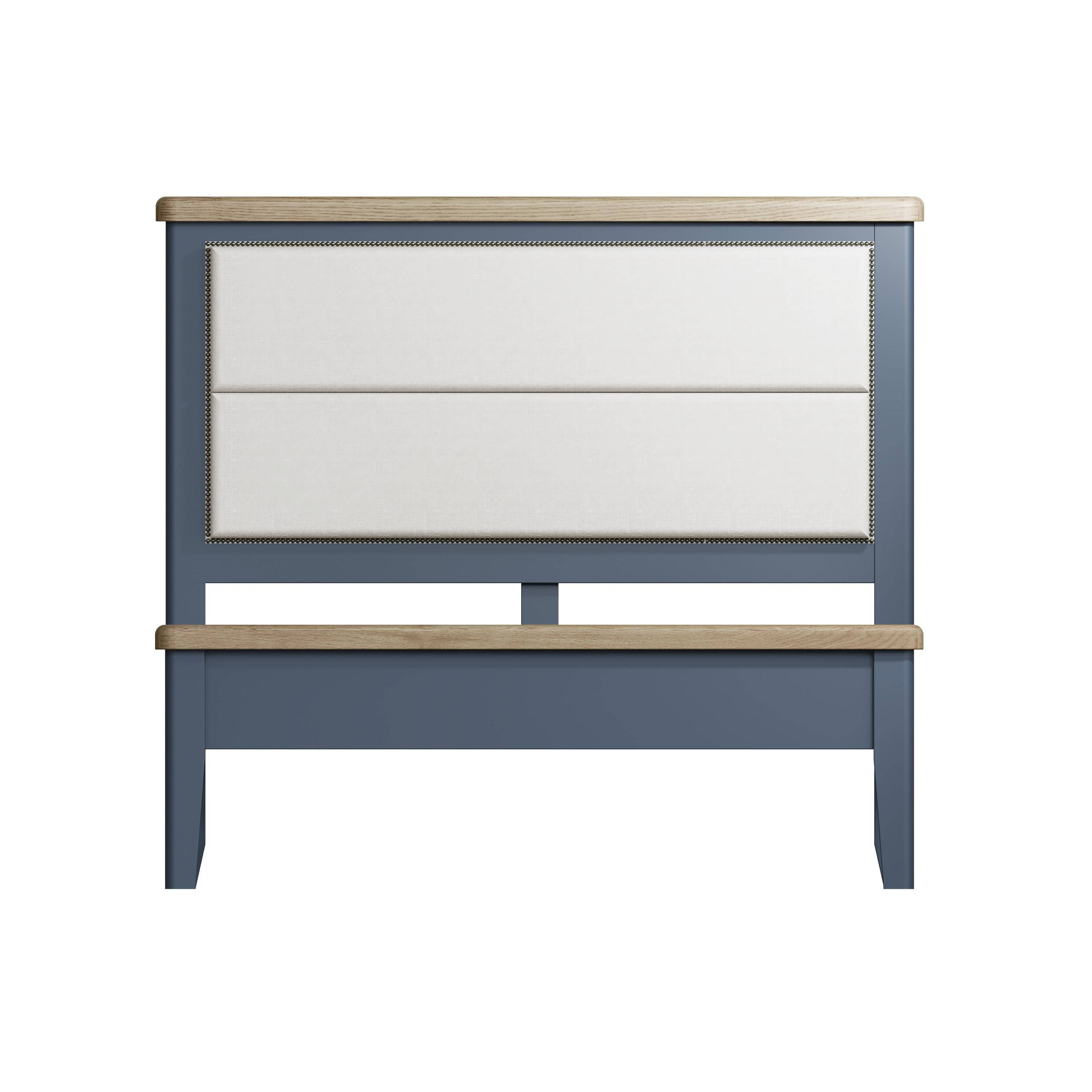 Atlantic Bed - Fabric Headboard, Low Footboard - Blue - BedHut