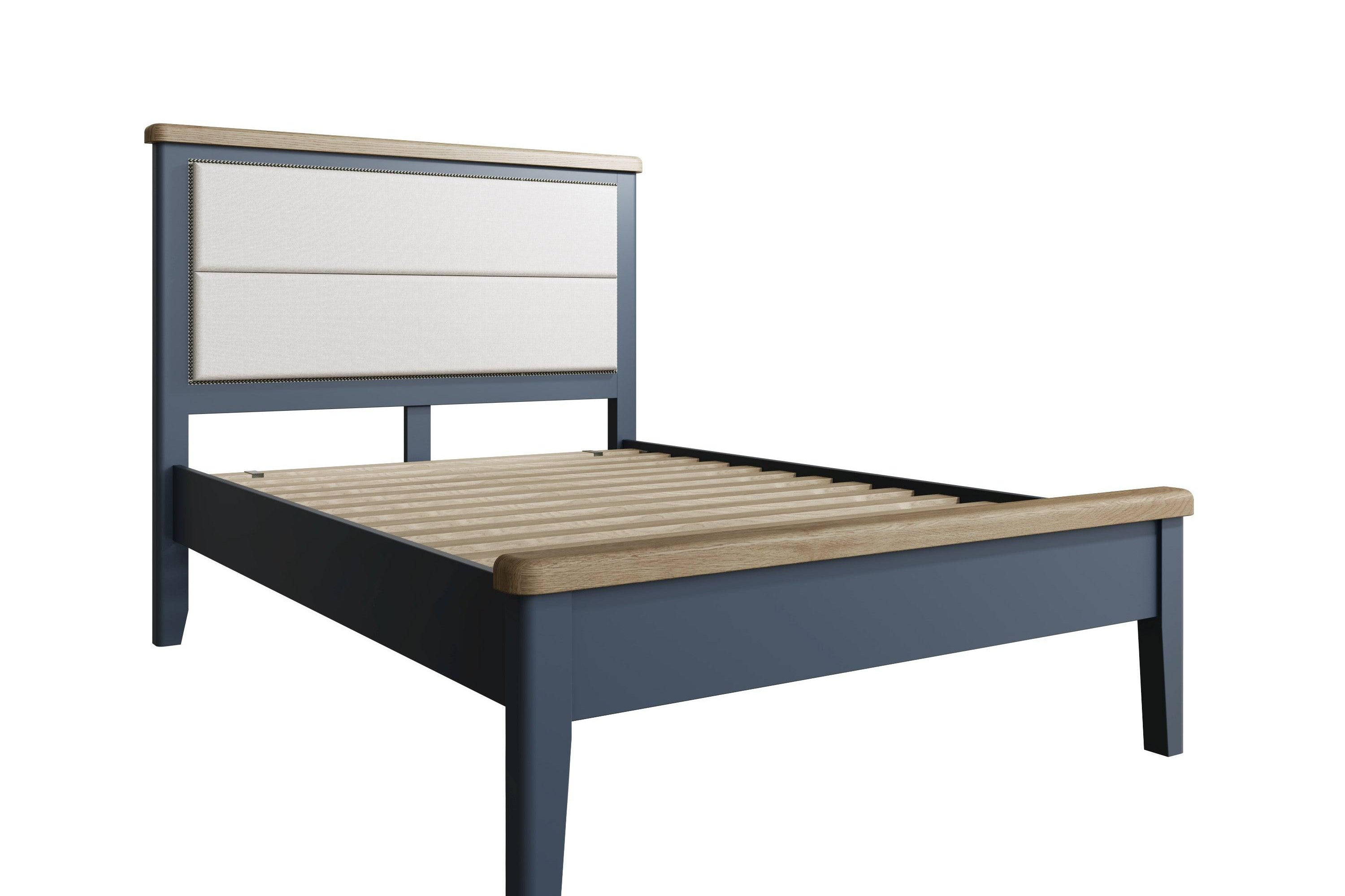 Atlantic Bed - Fabric Headboard, Low Footboard - Blue - BedHut
