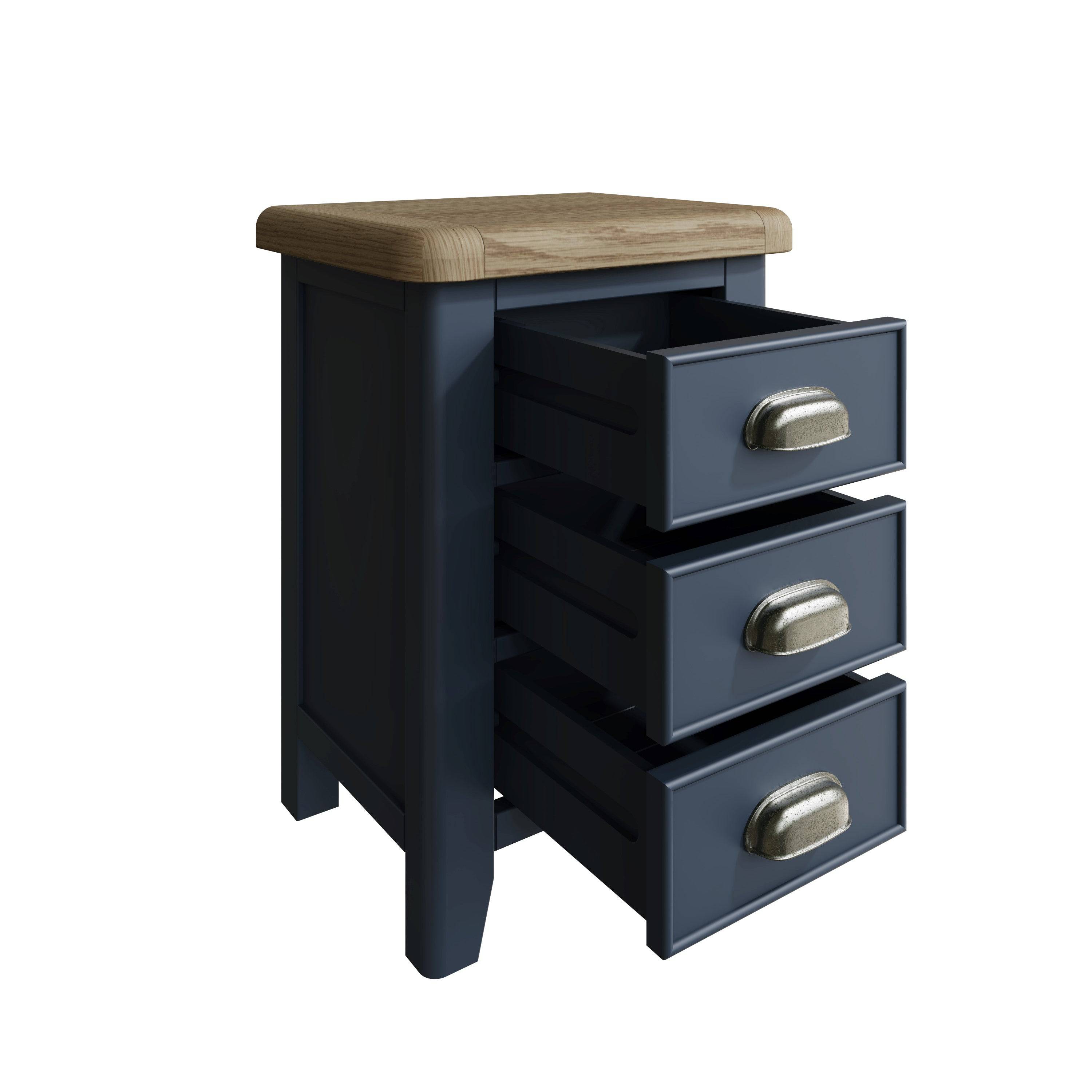 Atlantic 3 Drawer Bedside Cabinet - Blue - BedHut